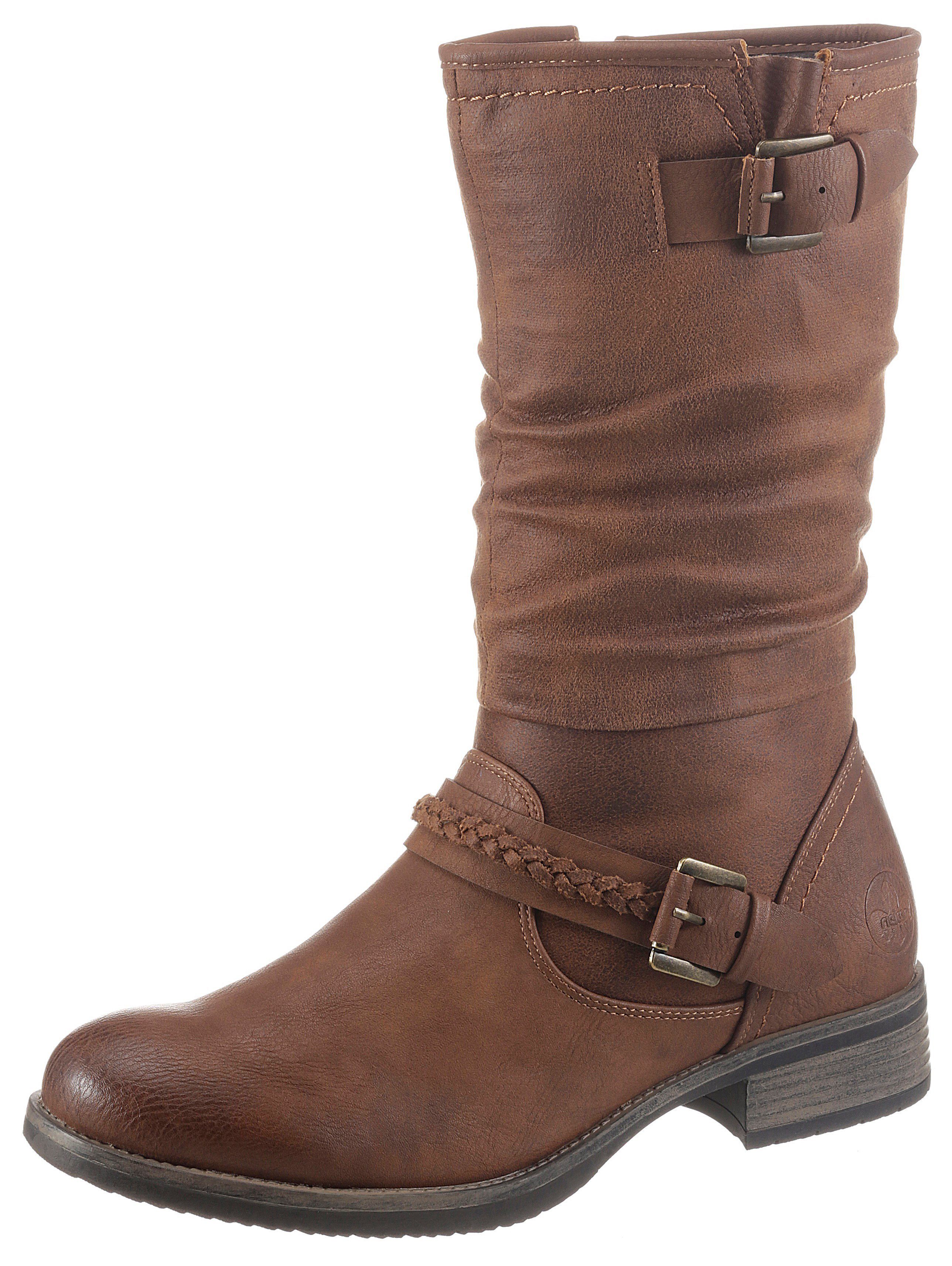 Rieker Stiefel Schaft gerafftem mit