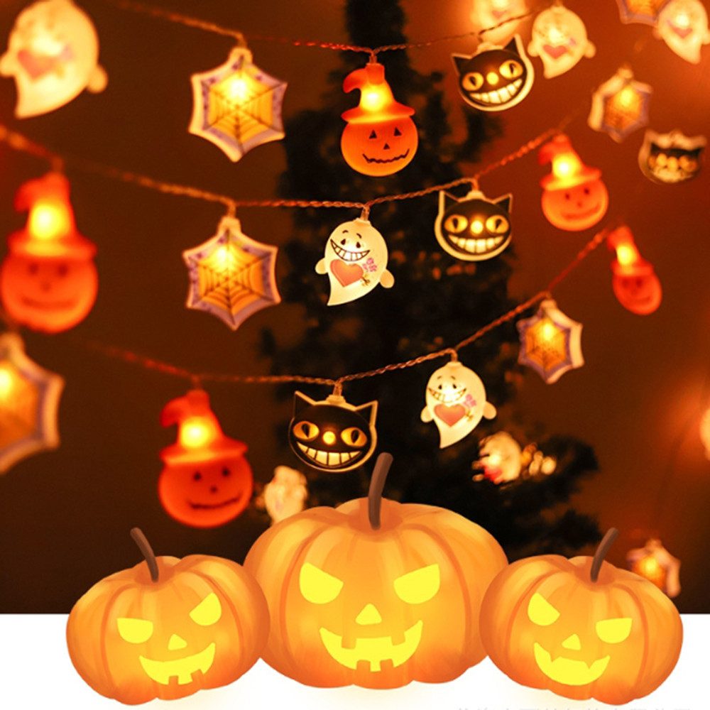 Bomiclss LED-Lichterkette Herbst Deko, Halloween Lichterkette 3 m 20 LED Lichter, für Halloween Theme Erntedankfest Weihnachtsfeiern