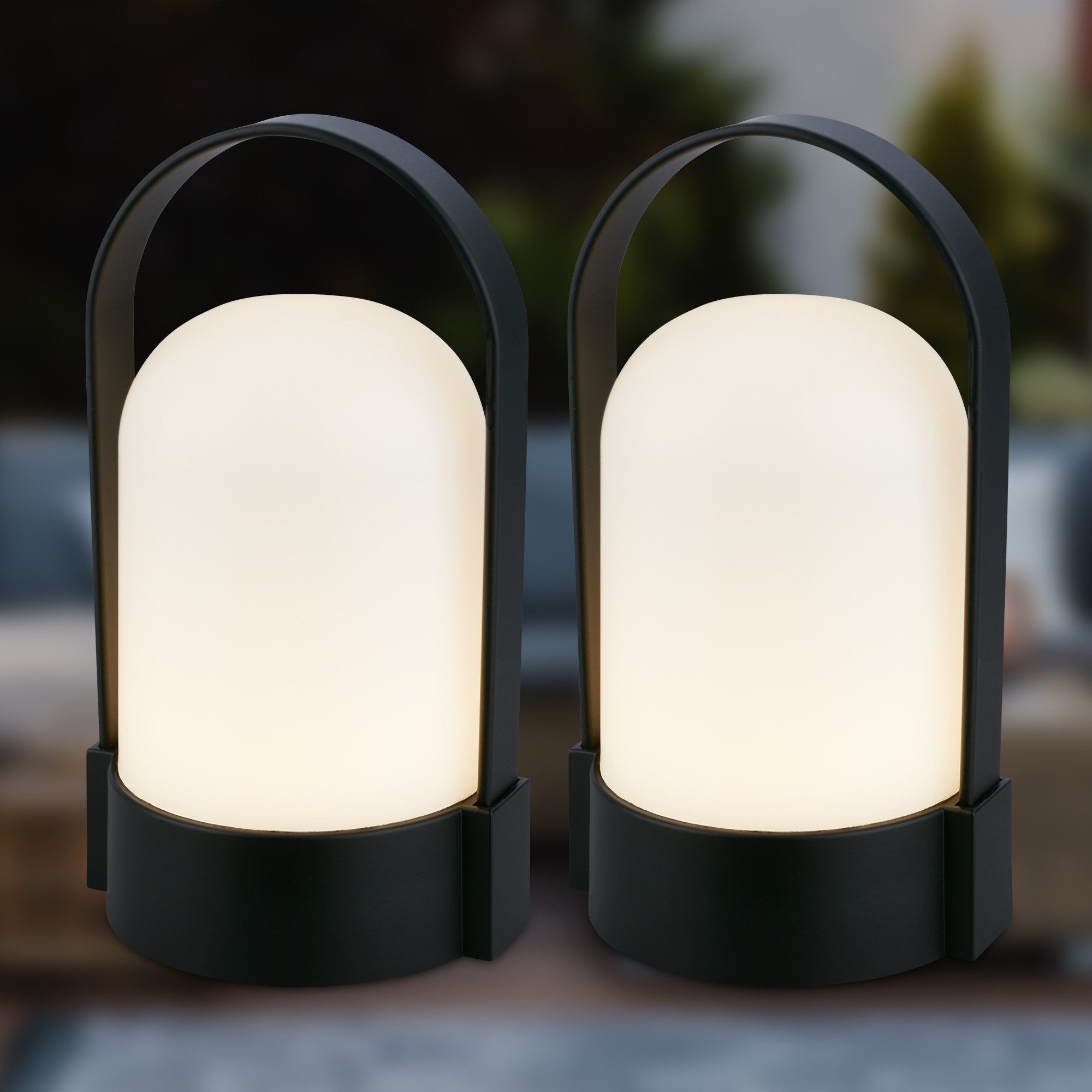 Briloner Leuchten Tischleuchte LED Tischlampe Warmweiß Akku dimmbar Indoor Outdoor, Multipack, LED fest integriert, 3000K - Warmweiß