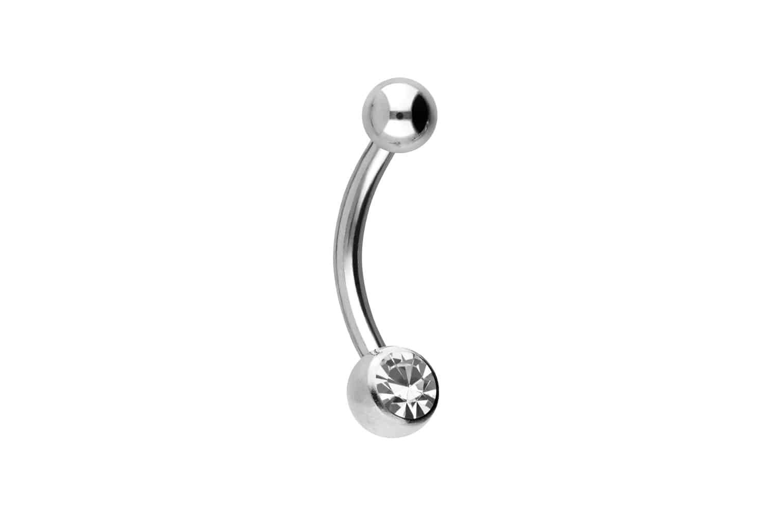 Bauchnabelpiercing Chirurgenstahl Mini Bananabell KRISTALL