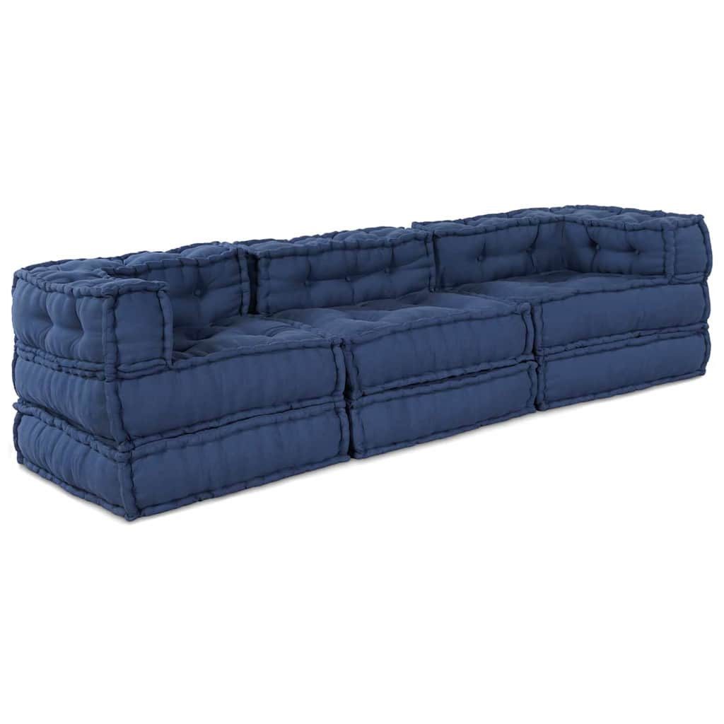 vidaXL Sitzauflage Modulares Sofa Indigo 70 x 70 x 36 cm Stoff, (1 St)