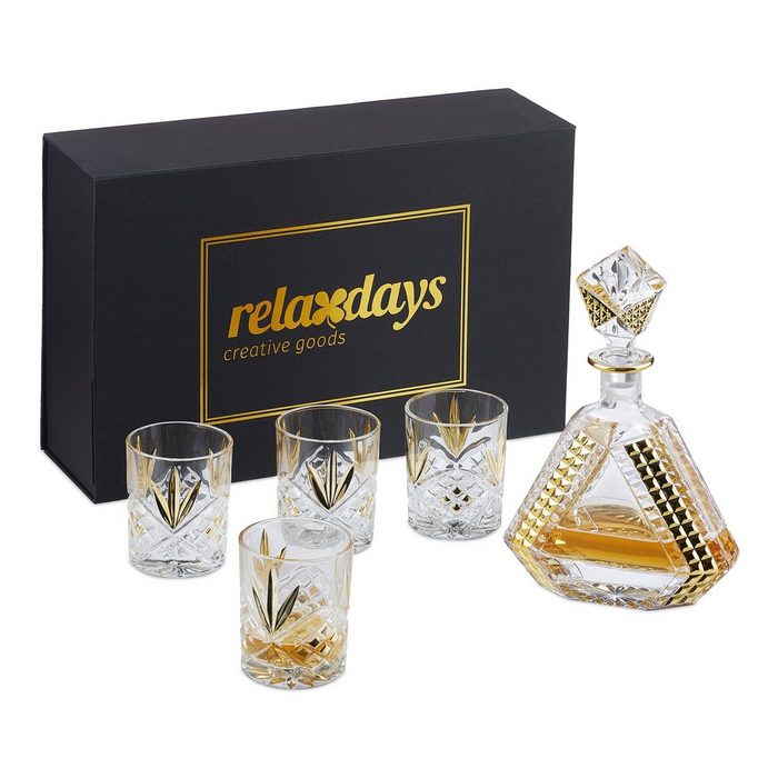 relaxdays Gläser-Set Whisky Set 5-teilig Glas