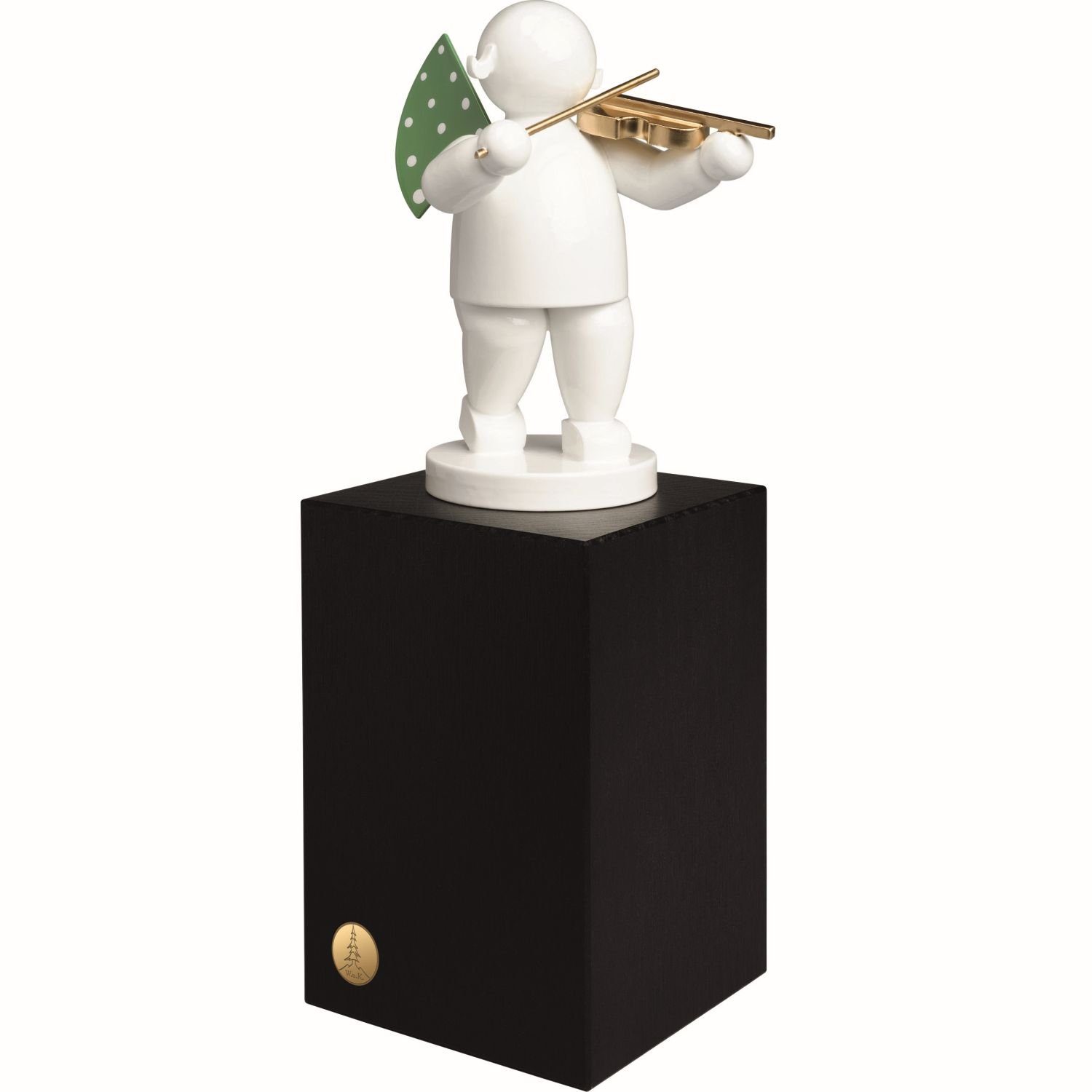 Wendt & Kühn Weihnachtsfigur Klangfarbe Weiß Engel mit Geige auf Großem Sockel 650/200/2