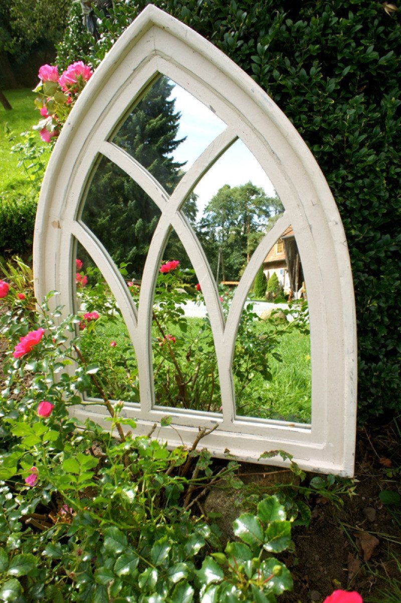 Antikas Wanddekoobjekt Spiegel, Spiegelfenster mit gothischem Holzrahmen​ i günstig online kaufen
