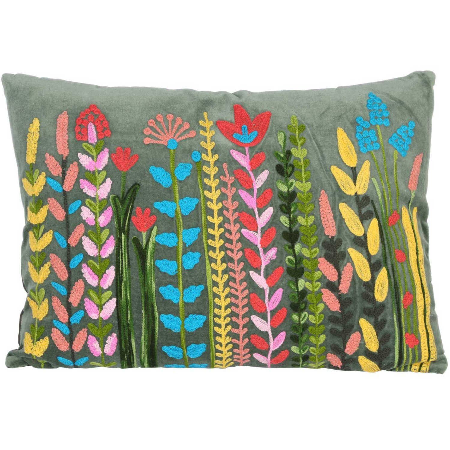 Casa Moro Dekokissen Boho Samtkissen Santa 48x30 cm mit Füllung rechteckig bunt, Boho Chic Sofakissen Couchkissen, bestickt
