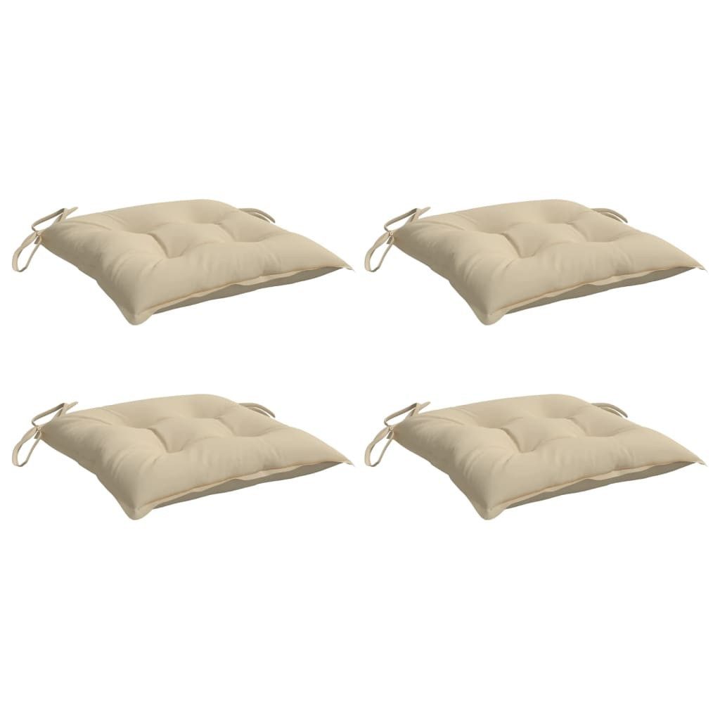 vidaXL Sitzauflage Stuhlkissen 4 Stk. Beige 40x40x7 cm Oxford-Gewebe, (4 St)