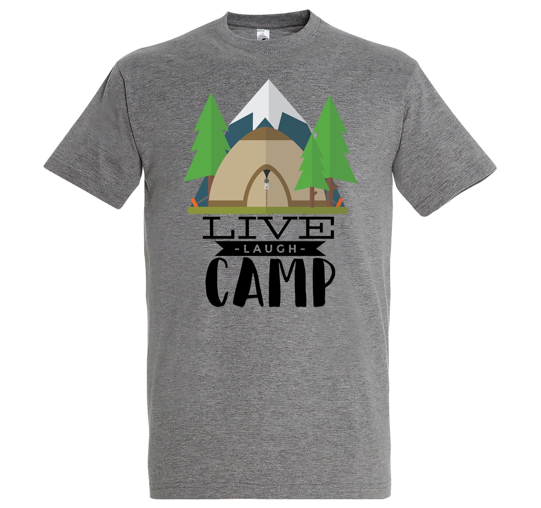 Grau Camp Live Herren T-Shirt Trendigem Youth Laugh mit T-Shirt Designz Frontdruck