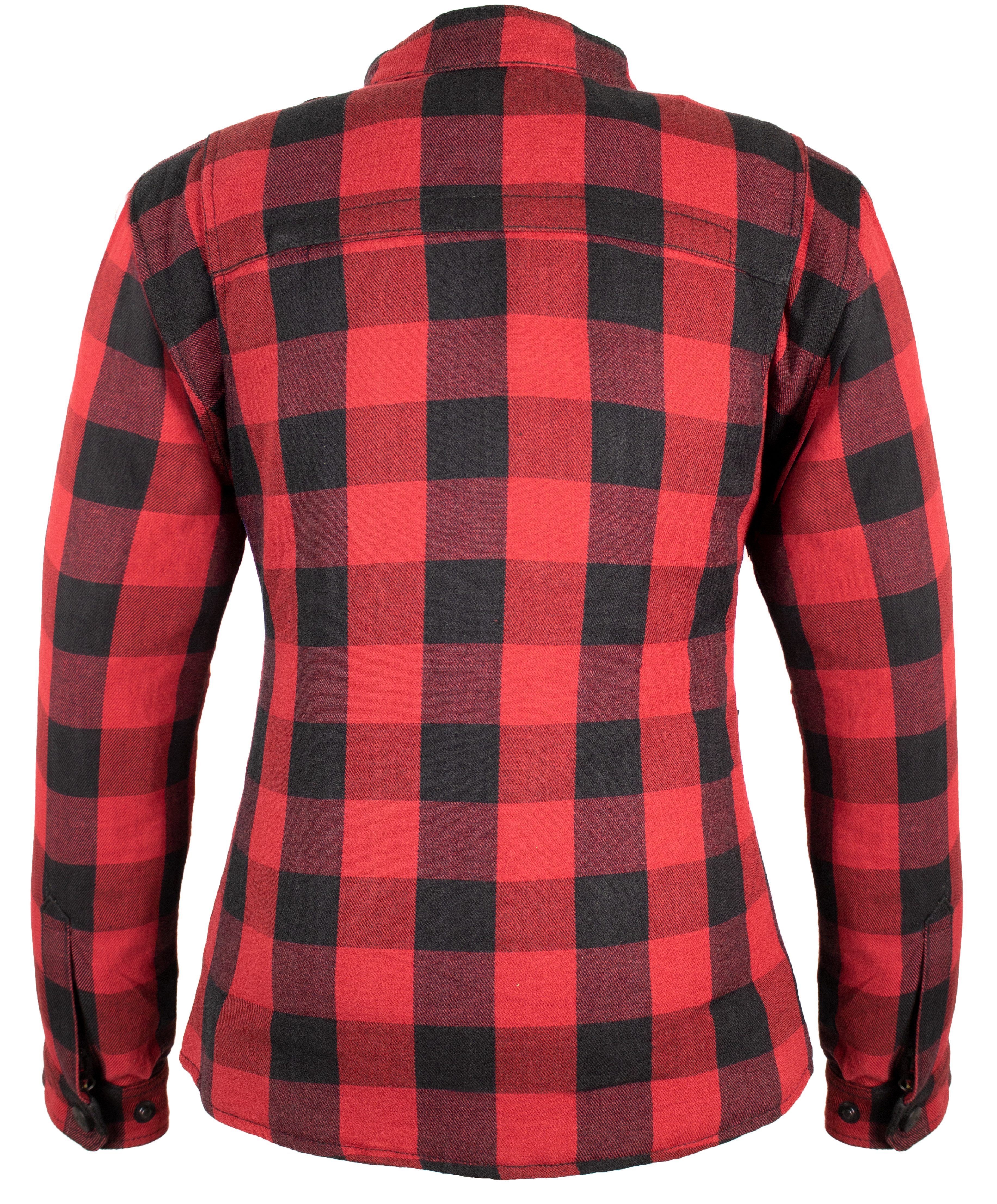 MDM Motorradjacke Damen Motorradhemd mit Protektoren Aramid Lumberjack Biker Flanellhemd (Damen Motorradhemd Aramid, 5 Protektoren, Thermofutter, Air Vent)