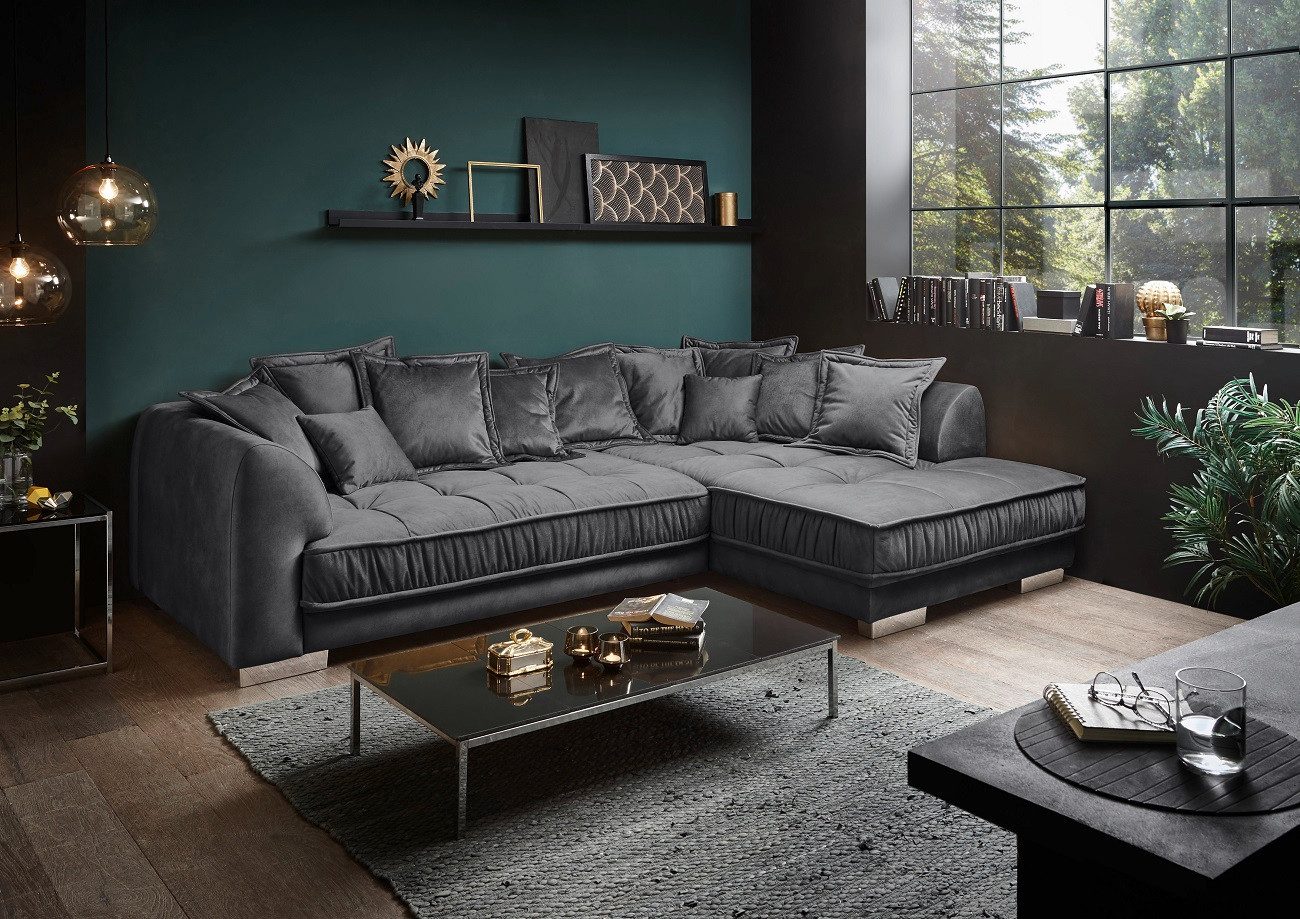 ED EXCITING DESIGN Ecksofa Pascha, Luxus-Mikrofaser mit Samtoptik, beidseit günstig online kaufen