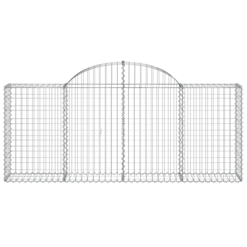 vidaXL Blumentopf Gabione mit Hochbogen 200x30x80/100 cm Verzinktes Eisen (1 St)