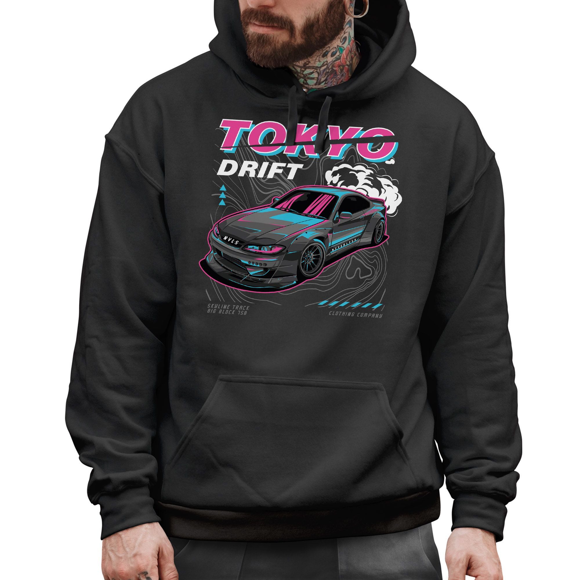 Neverless Hoodie Hoodie Herren Print Tokyo Japan Style Racing Car Aufdruck günstig online kaufen