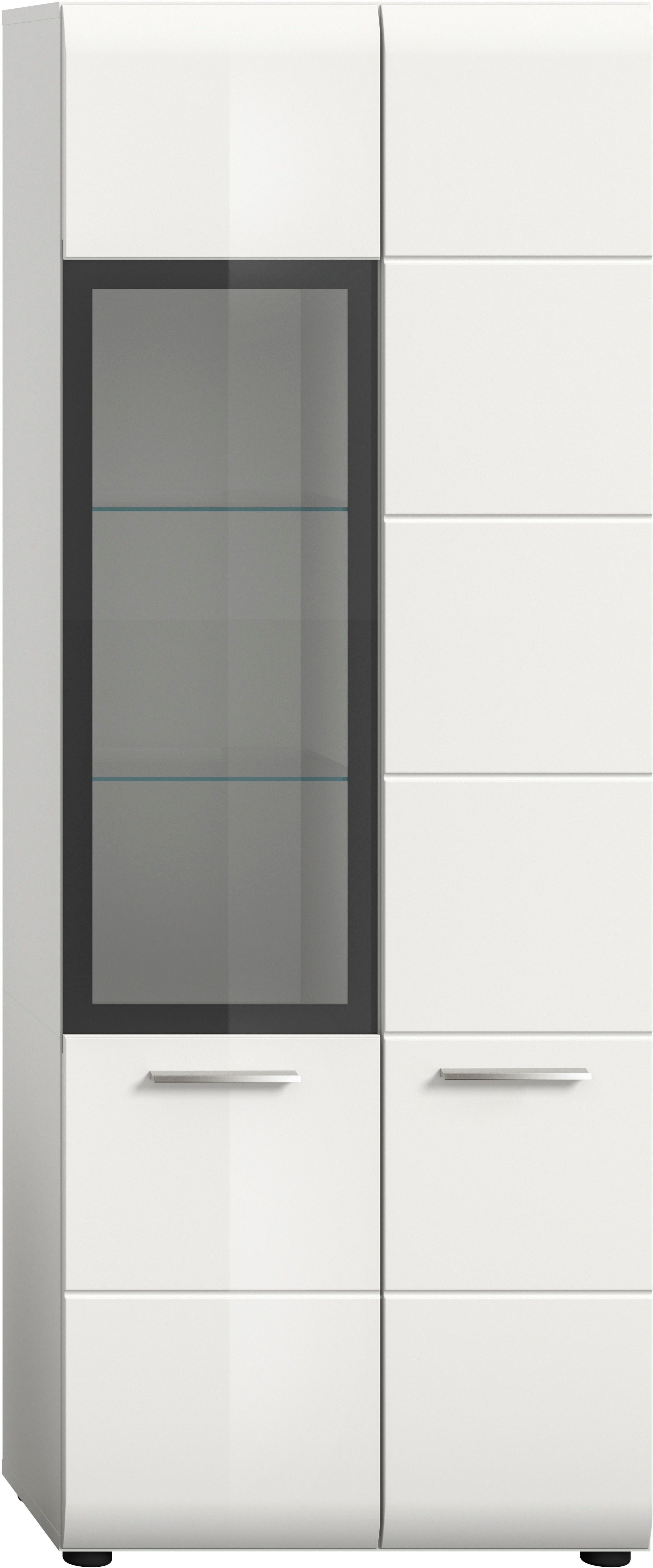 Home affaire Vitrine FLORENZ, Höhe: 160 cm, hochwertige MDF-Front, Glastür, Glasböden (1-St) Vitrine, Vitrine weiß, Vitrinenschrank, Wohnzimmervitrine, Wohnzimmer