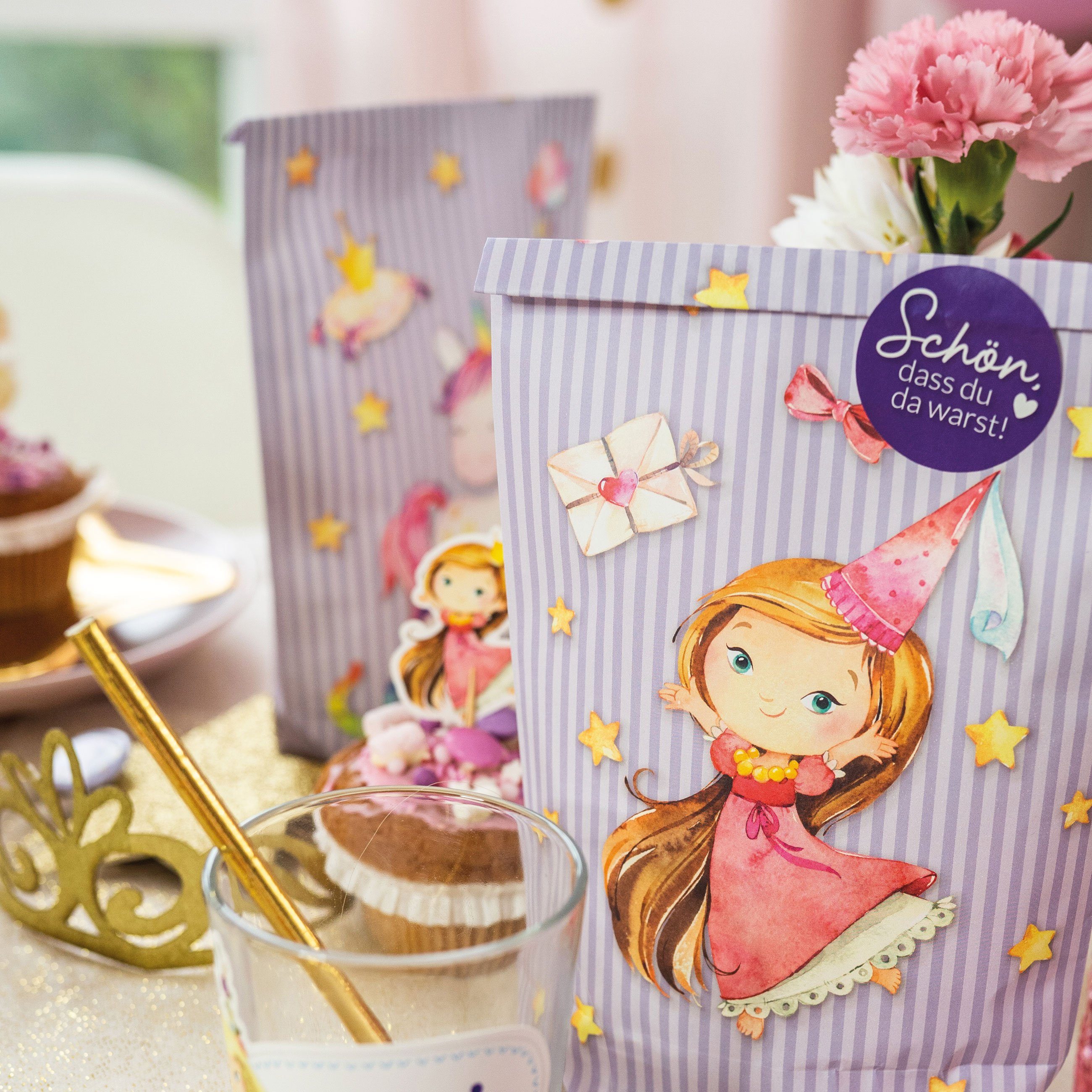 PAPIERDRACHEN Geschenkbox 12 Geschenktüten zum Geburtstag - mit Aufkleber zum Verschließen, in verschiedenen Motiven erhältlich