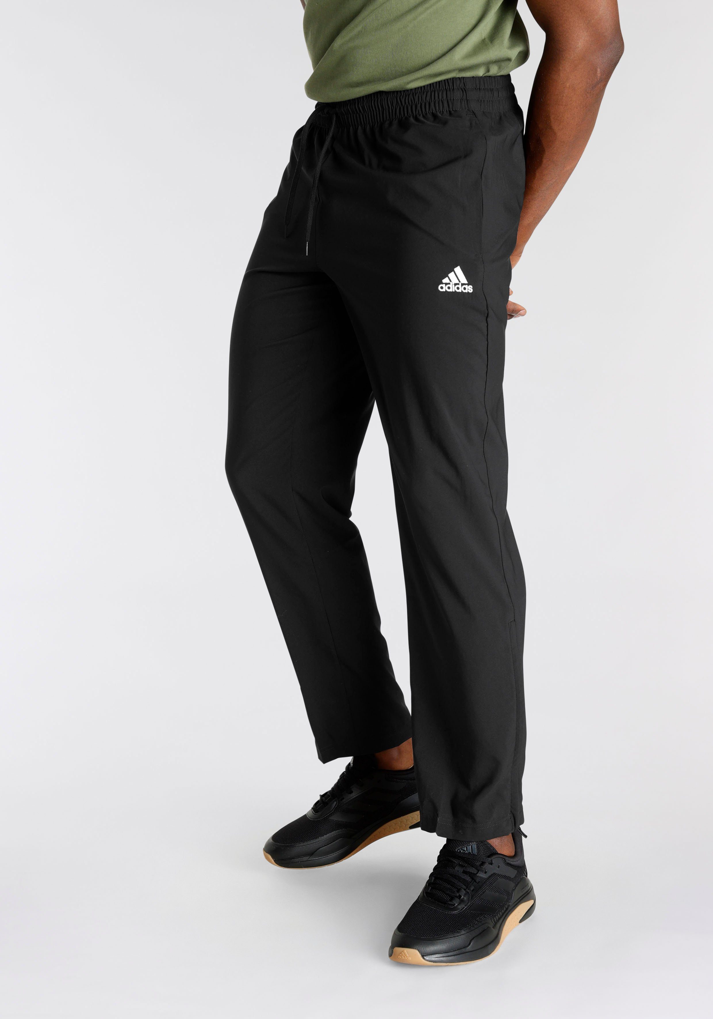 adidas Sportswear Sporthose AEROREADY ESSENTIALS STANFORD OPEN HEM EMBROIDERED SMALL LOGO HOSE (1-tlg) Black