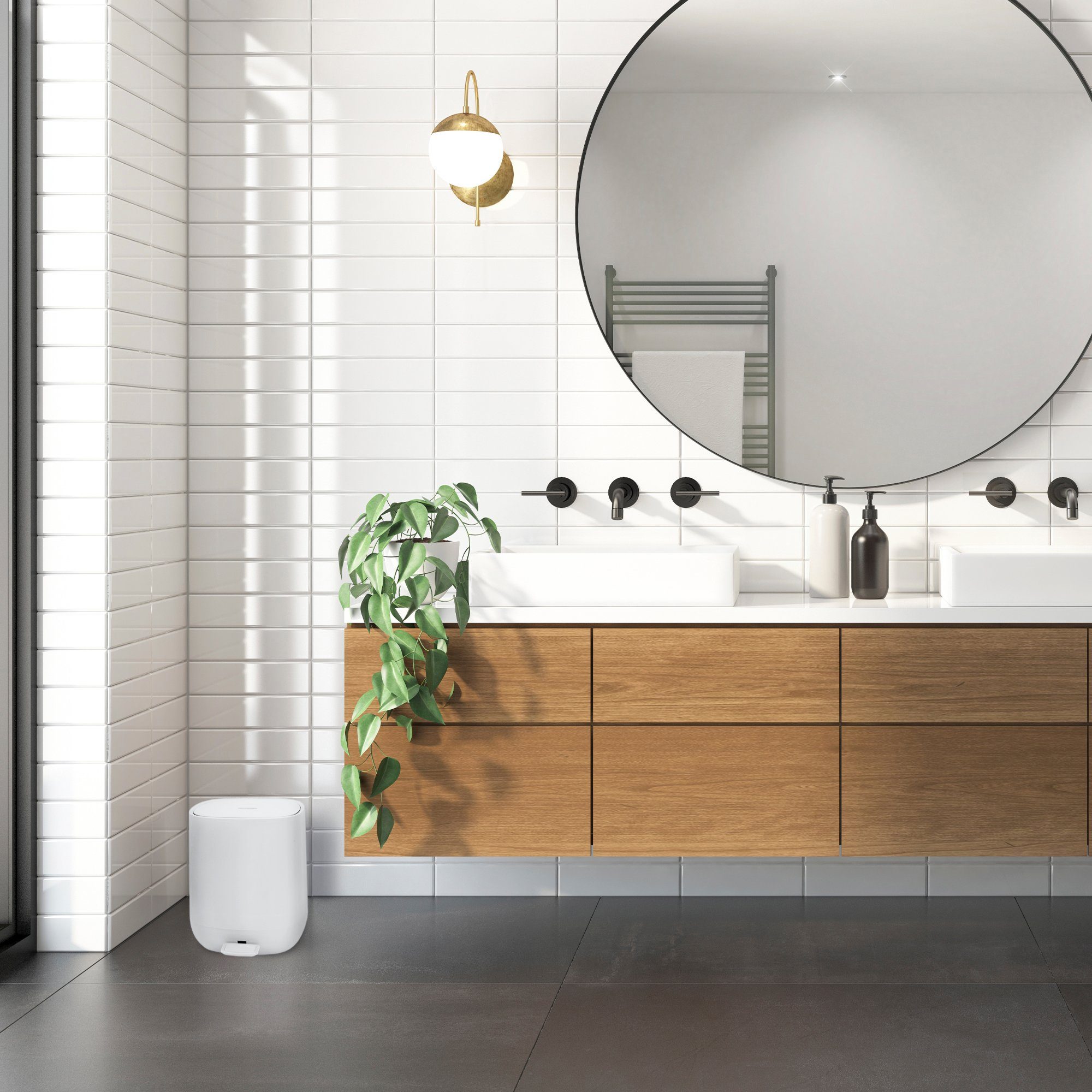 YourCasa Mülleimer YourCasa Mülleimer Bad [5L] Elegantes Design Badezimmer Kosmetikeimer, ABS Kunsstoff
