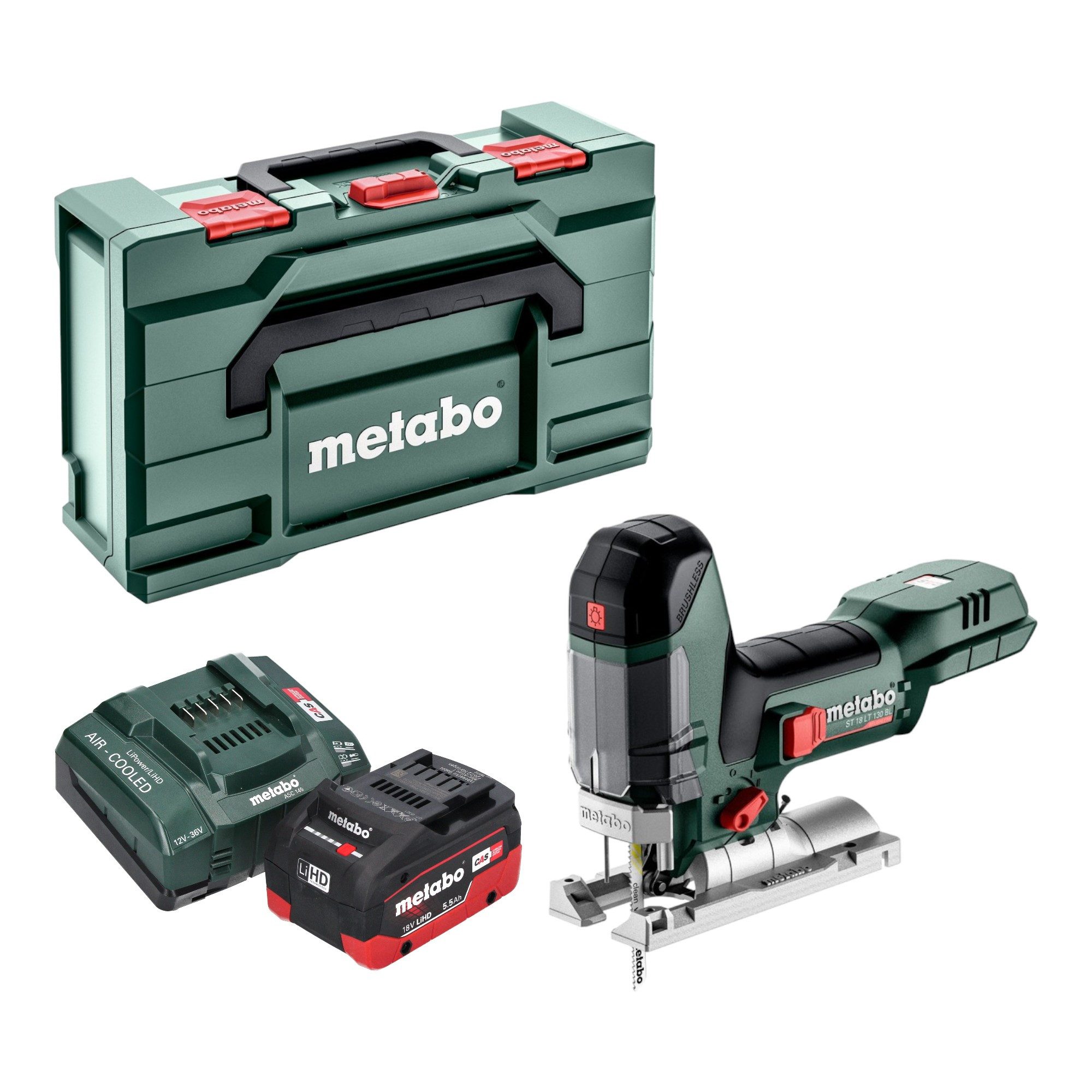 metabo Akku-Stichsäge ST 18 LT 130 BL 18 V 130 mm Brushless + 1x LiHD Akku 5,5 Ah