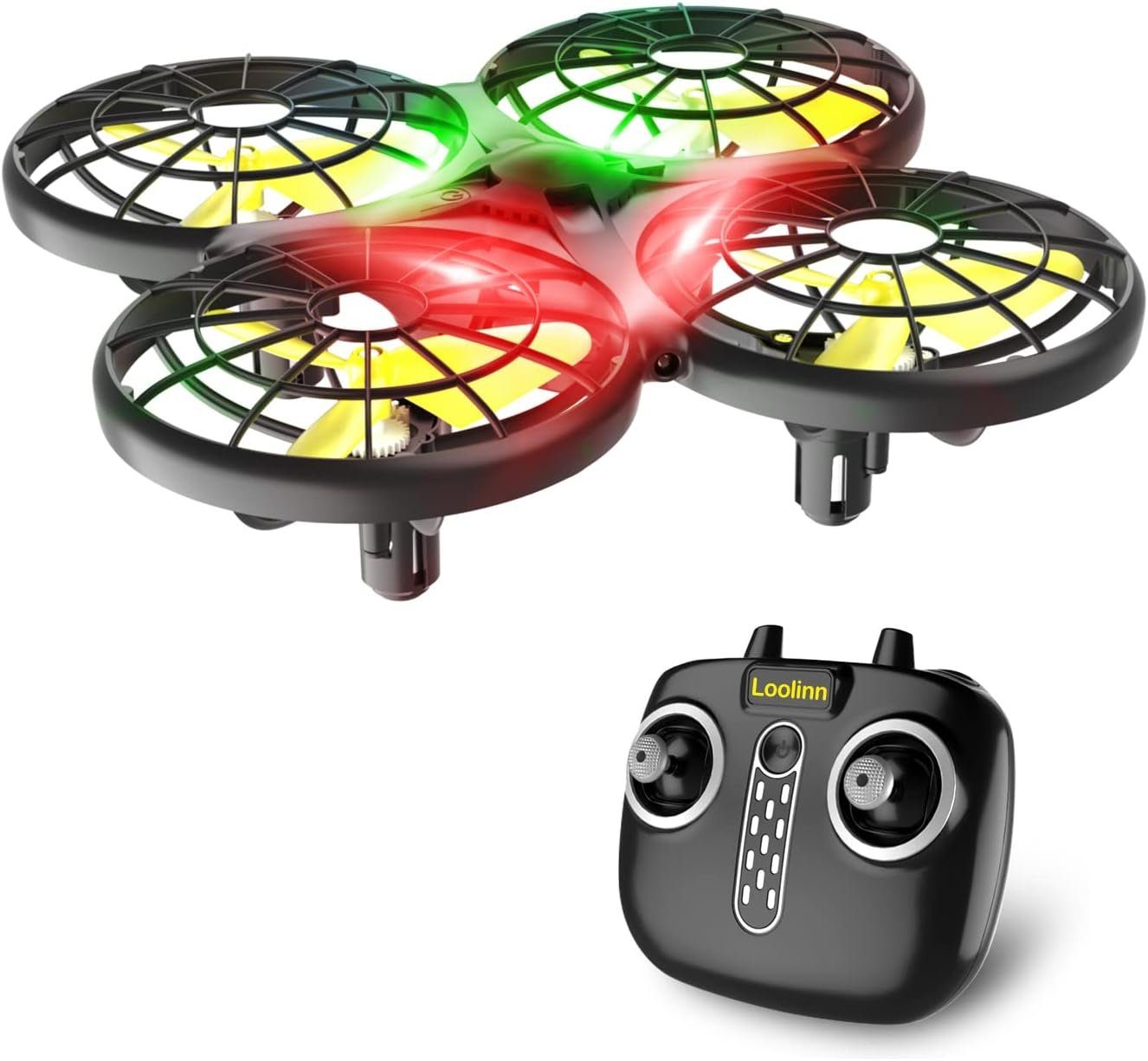 Loolinn Drohne (Kinder Mini 20 Flips, Quadrocopter, Min. 360° Drohne RC - Flugzeit)
