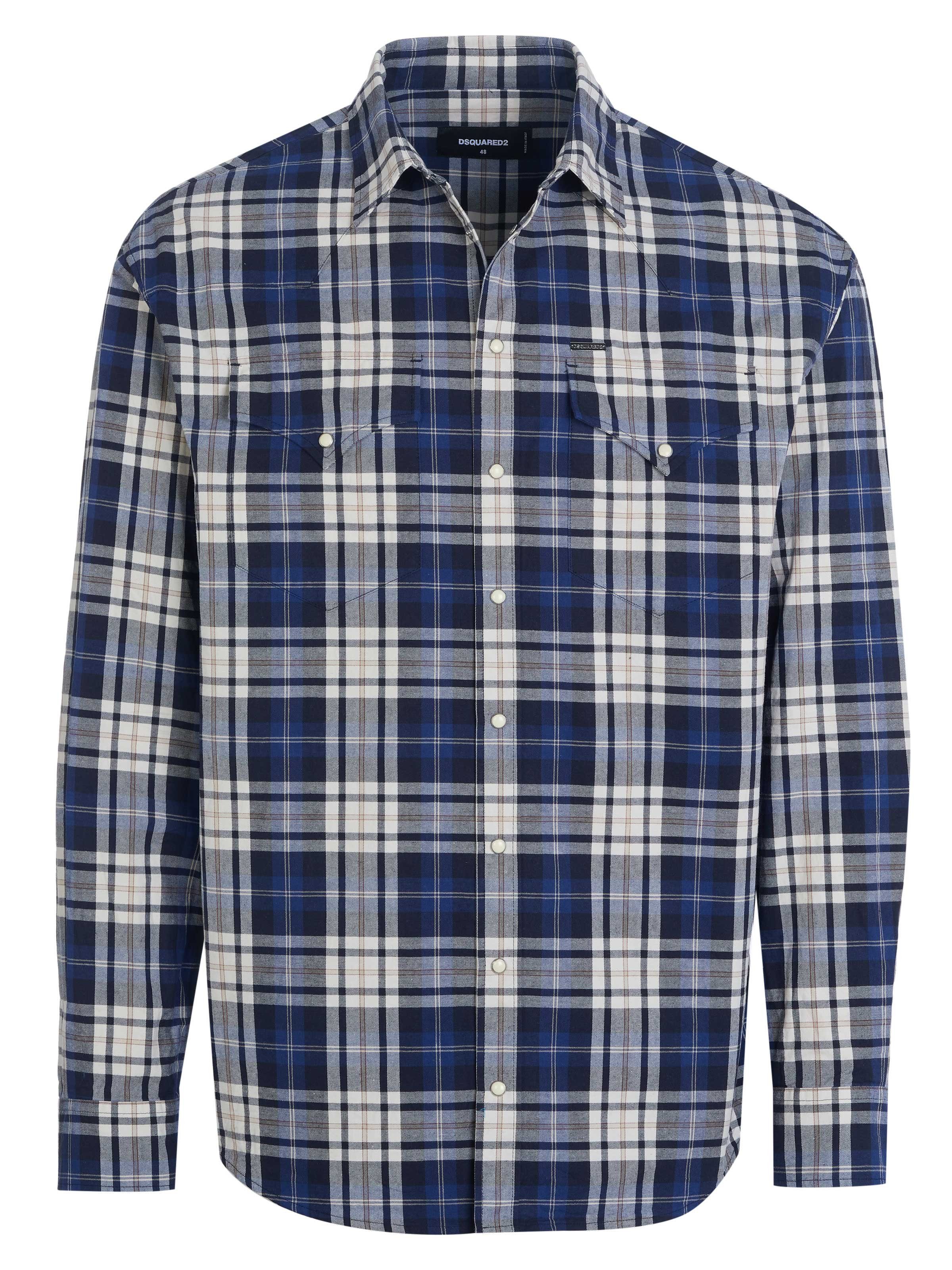 Dsquared2 Langarmhemd Dsquared2 Hemd Check Drop blau