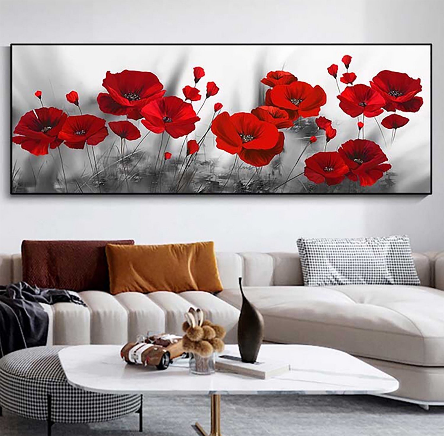 TPFLiving Kunstdruck (OHNE RAHMEN) Poster - Leinwand - Wandbild, Außergewöhnliche Blumenmotive in Breitbild-Format - (Leinwand Wohnzimmer, Leinwand Bilder, Kuns – Bild 5 von 5