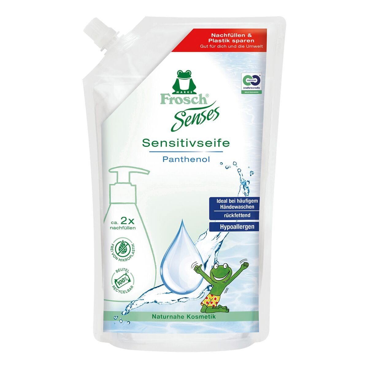 FROSCH Flüssigseife Panthenol, 500 ml, Nachfüllpack