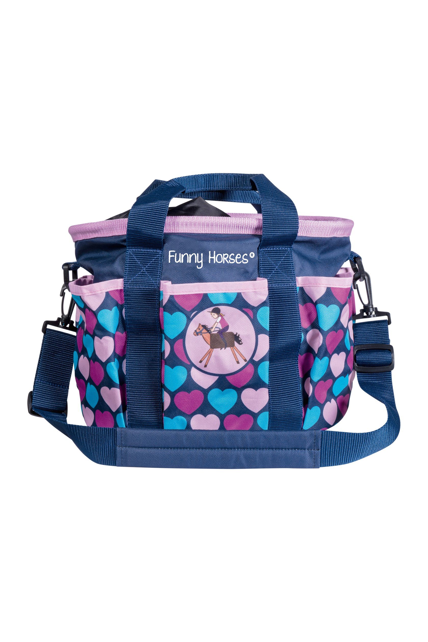 HKM Holzpferd Putztasche -Funny Horses Hearts-