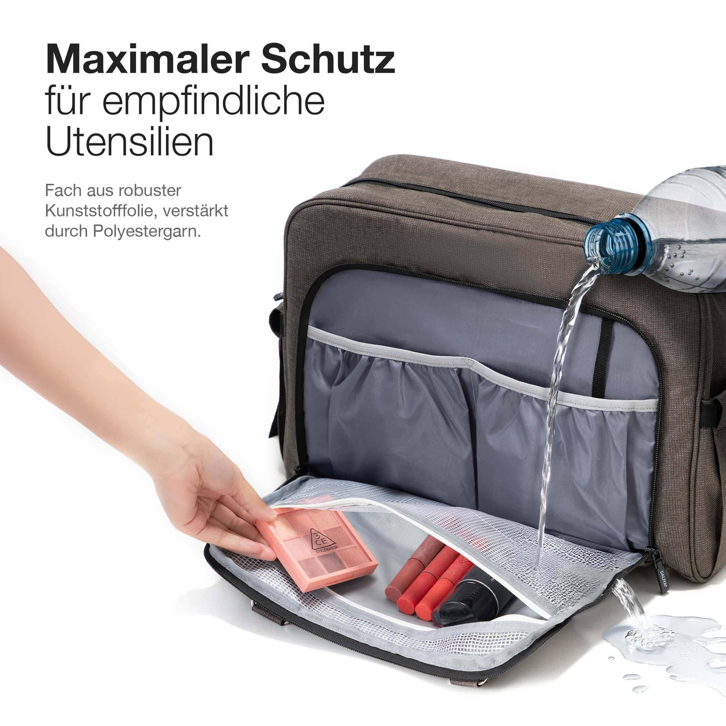 Daliya® Wickeltasche ALPINO PURE Tasche mit praktischen Funktionen, inkl. Wickelunterlage (3-tlg., Wickeltasche, gepolsterte Wickelunterlage, Schulterriemen mit Karabiner), Wickeltasche mit 17 Fächern, Thermo-Fächern und Trolley-Funktion