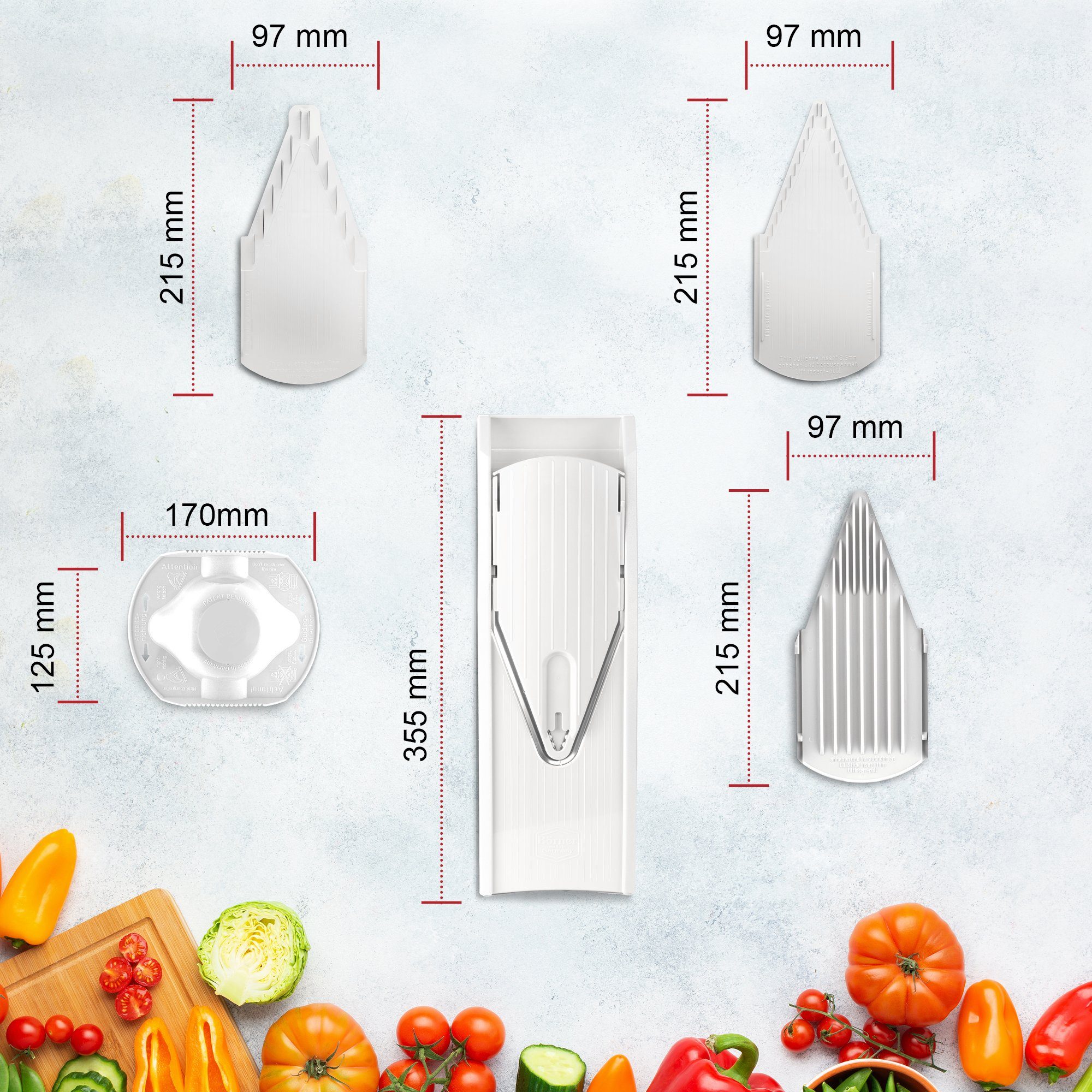 Set Gemüsehobel Börner Weiß V1 Starter ClassicLine Gemüsehobel