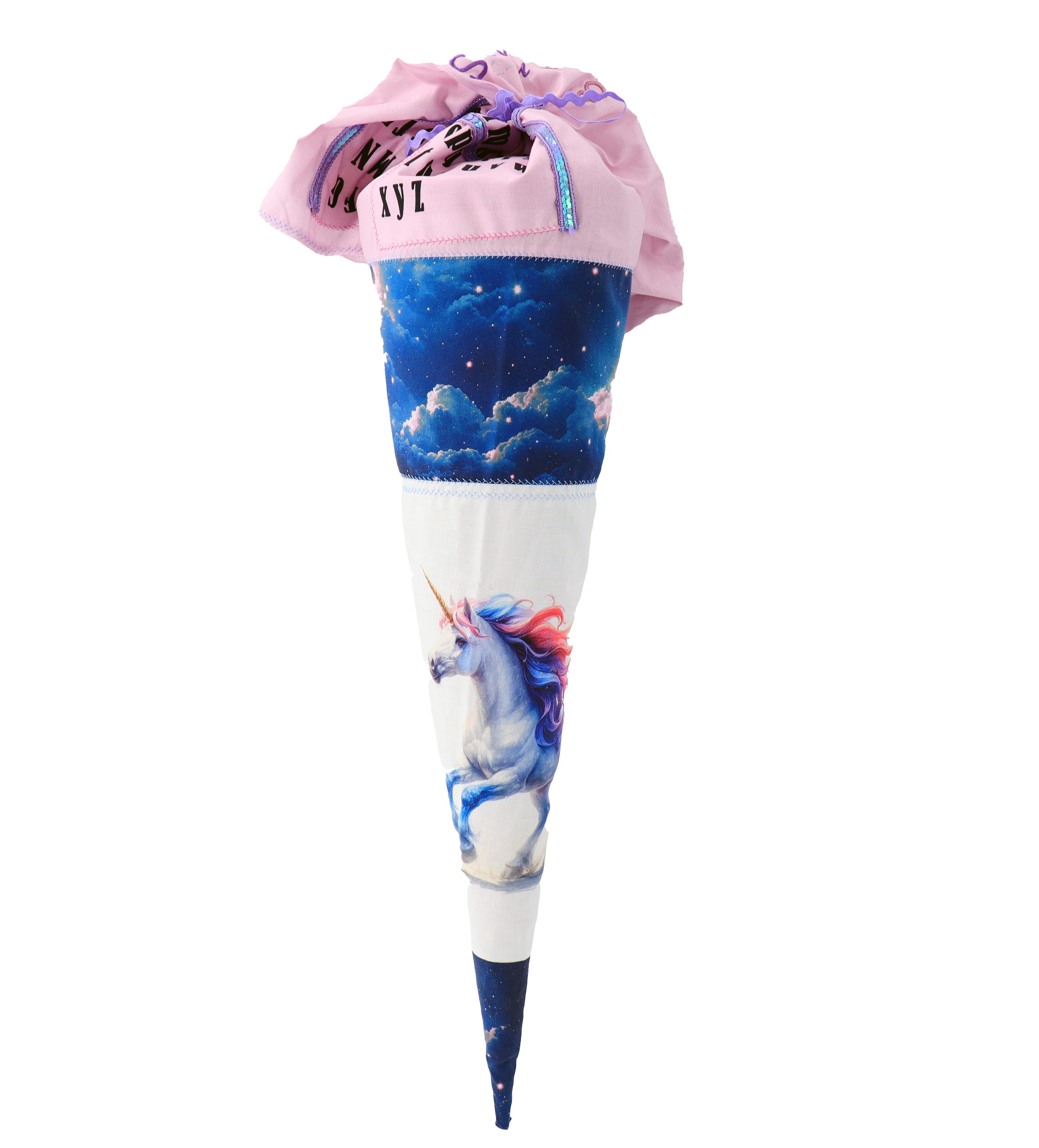 POWER INN Schultüte Школьные ранцы Stoffpaneel - Einhorn / Lila, Paneel zum selbst Nähen