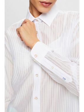 Esprit Langarmbluse Transparentes Hemd mit Streifen
