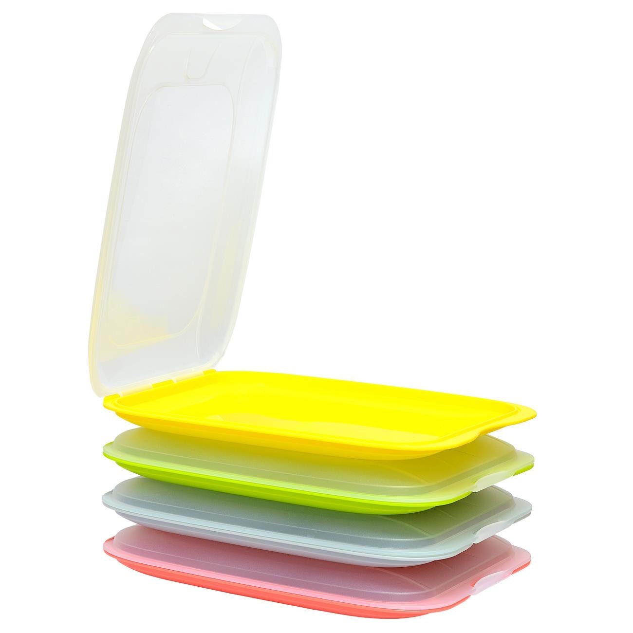 Engelland Frischhaltedose »Aufschnittdosen, Aufschnittbox«, PP-Kunststoff,  BPA-frei, (Vorteils-Set, 4-tlg., mit transparentem Deckel), stapelbar,  platzsparend, Ordnung im Kühlschrank, Organizer, Stapelbox