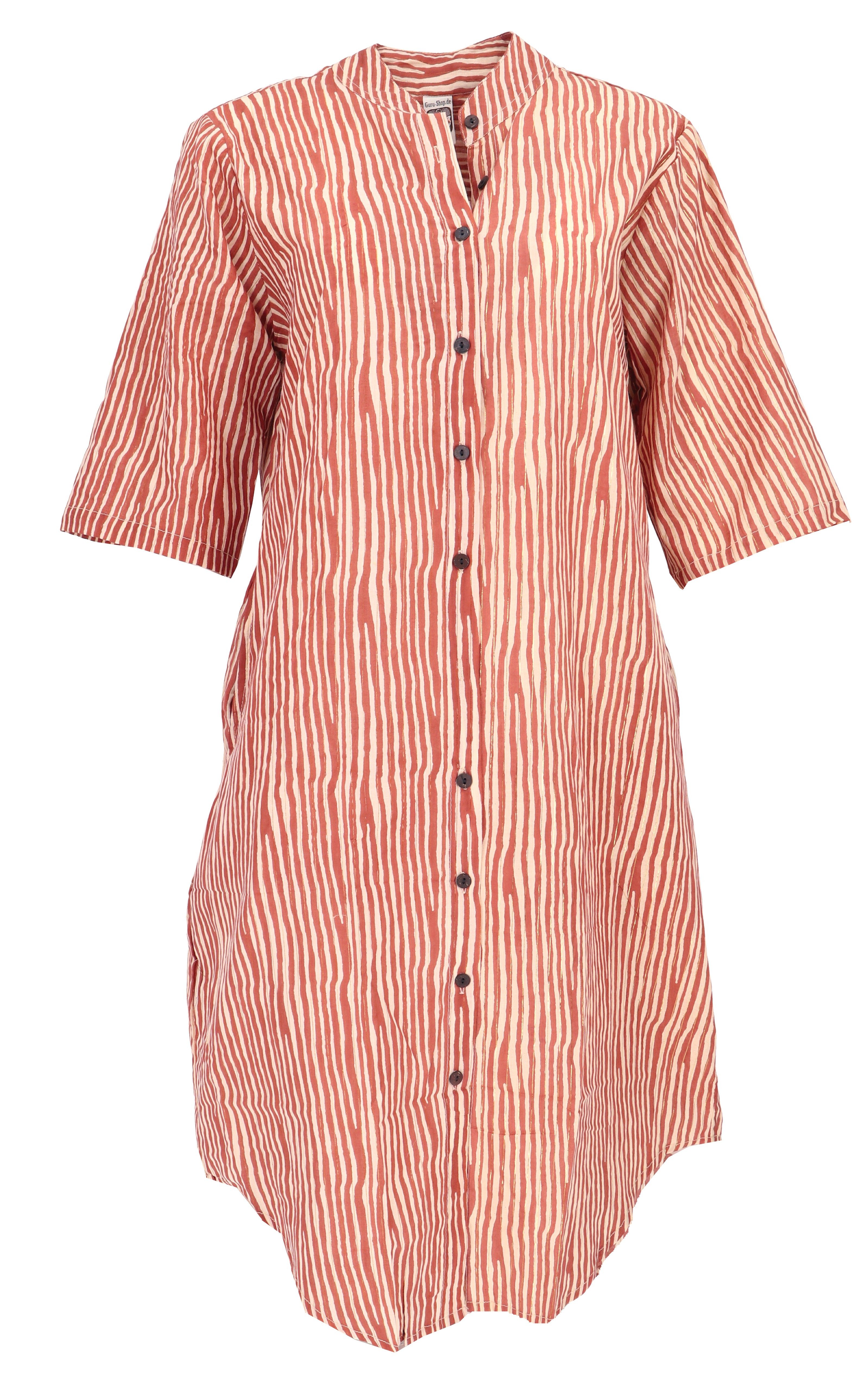Guru-Shop Midikleid Boho Hemdkleid, lange gestreifte günstig online kaufen