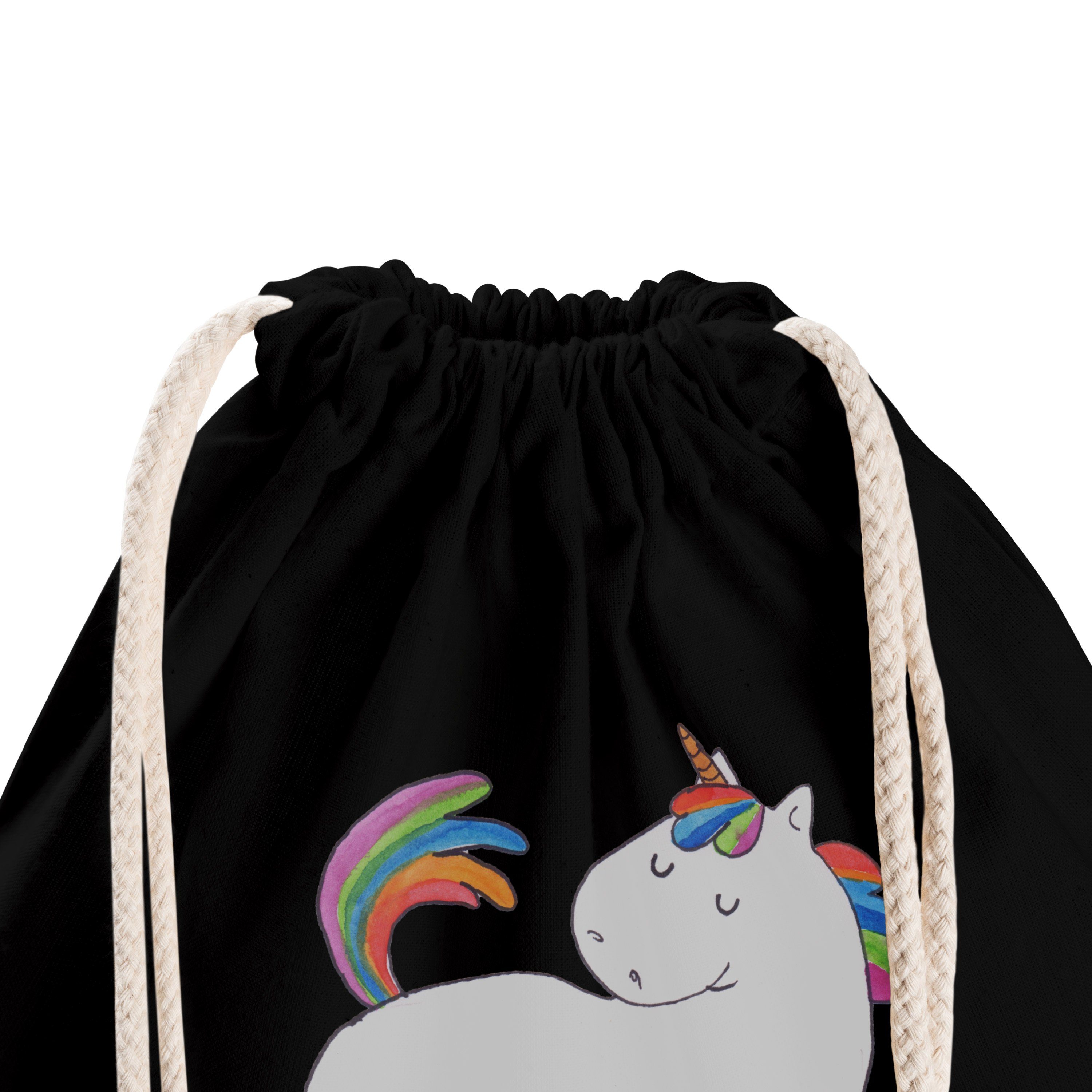 - Sporttasche, stolzierend (1-tlg) Schwarz Sporttasche Panda Einhorn Mrs. Geschenk, Tasche, Mr. & - Reiten