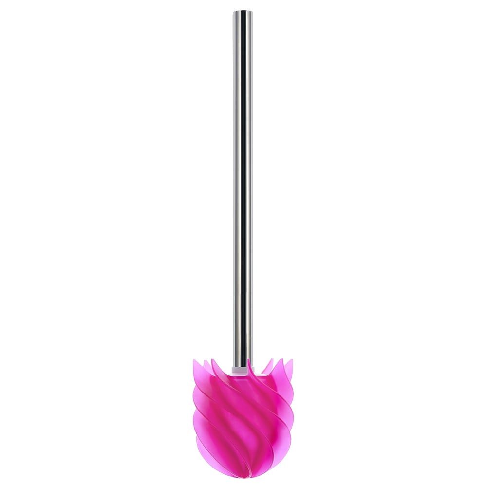 LOOMAID WC-Reinigungsbürste LOOMAID WC-Bürste pink & Halter 2er-Set, Toilettenbürste Klobürste WC-Bürste Silikonkopf pink/transparent