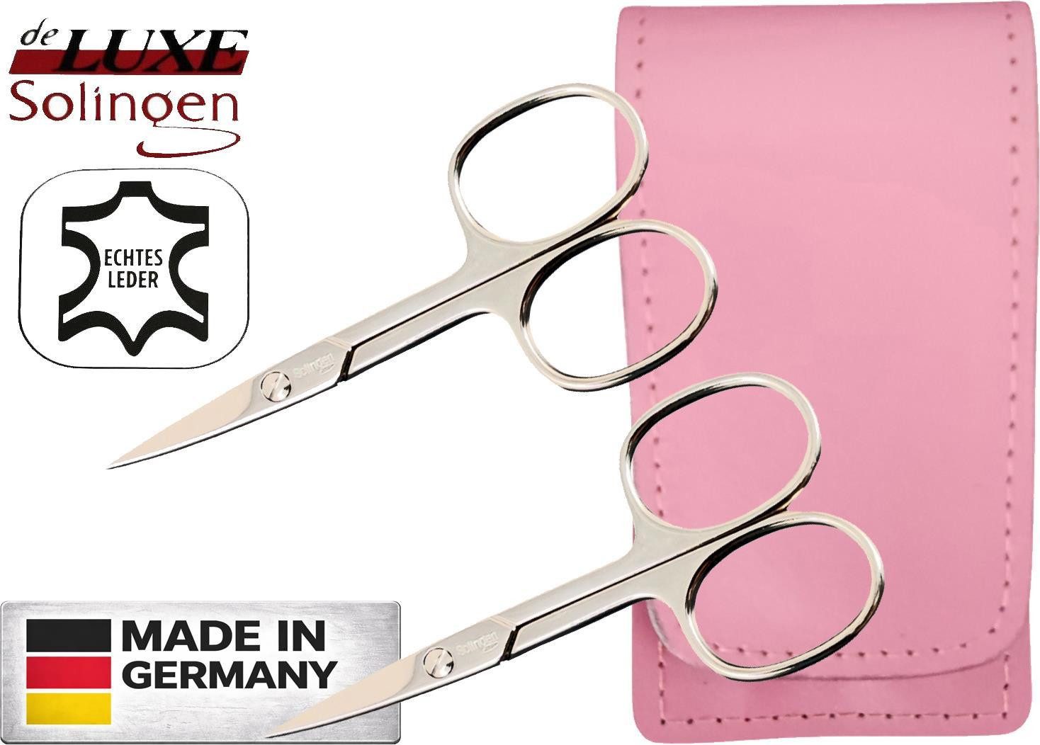 EloModa Nagelschere 2x Solingen Nagelschere gehärteter Stahl – Extra scharf mit gebogener, (2-tlg), Nagelscheren Set Solingen 2-teilig – Fingernagelschere