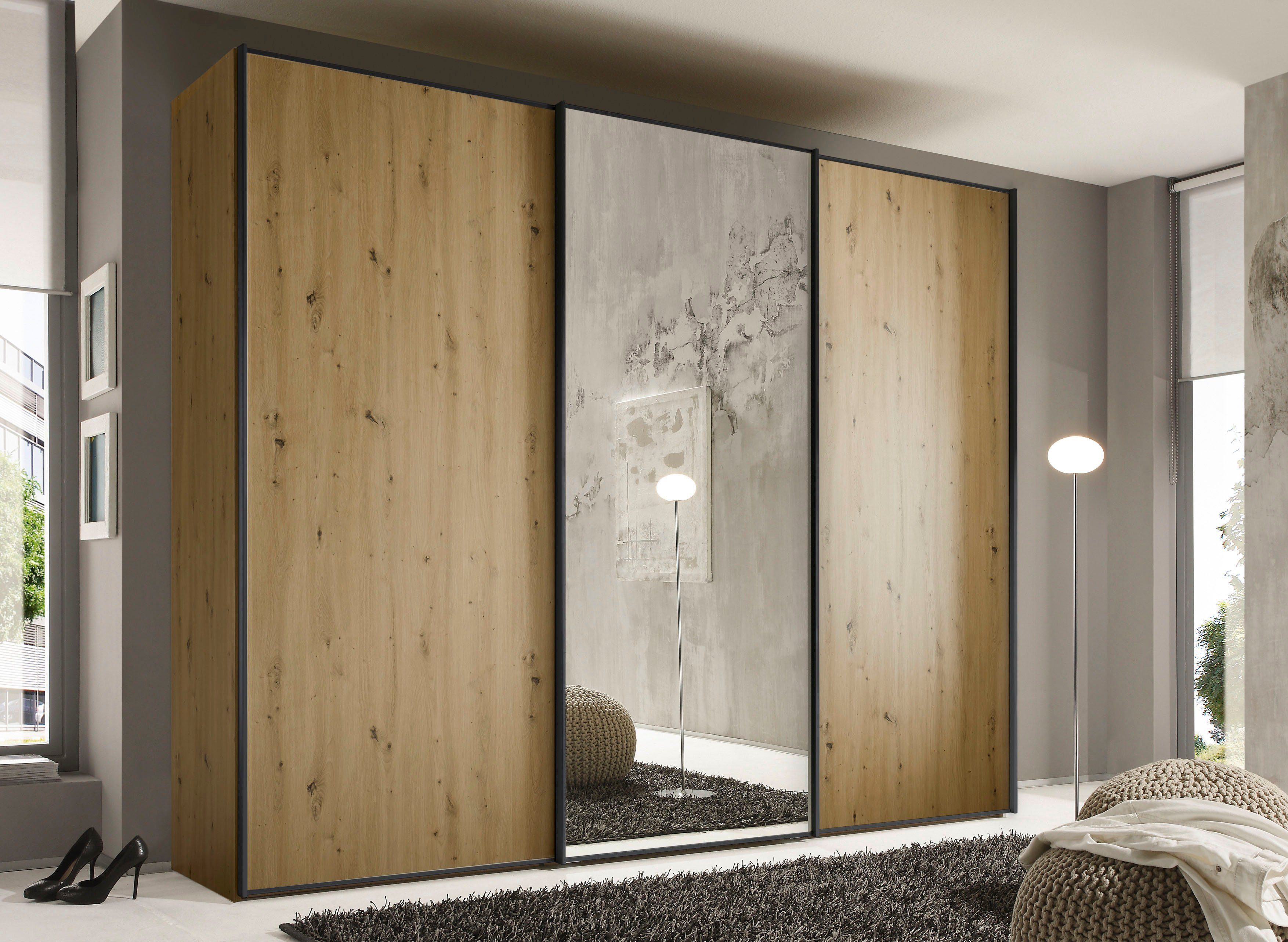 STAUD Schwebetürenschrank Sinfonie Plus, edles Design in hochwertiger Qualität, Made in Germany Mit Spiegeltür und vier verschiedenen Ausstattungsvarianten