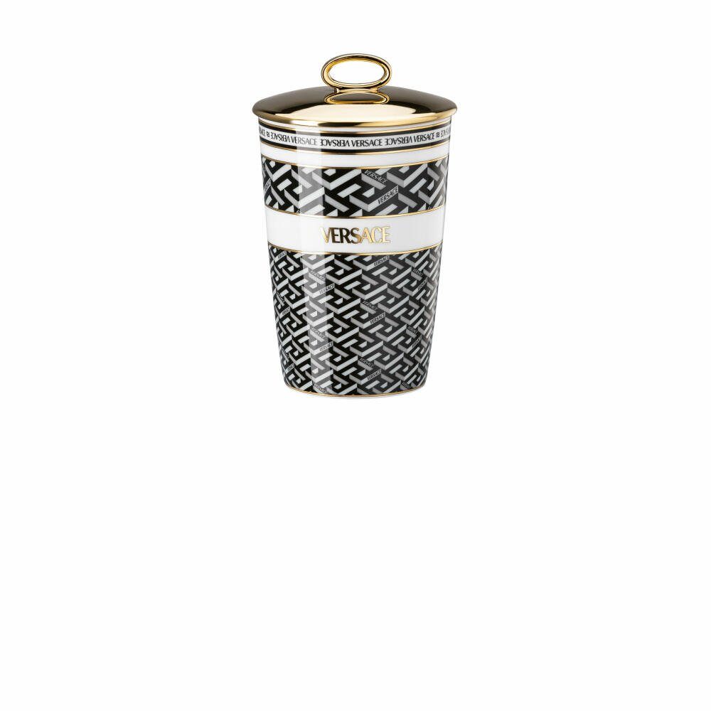 Rosenthal meets Versace Teelichthalter Tischlicht mit Duftwachs La Greca Signature Black