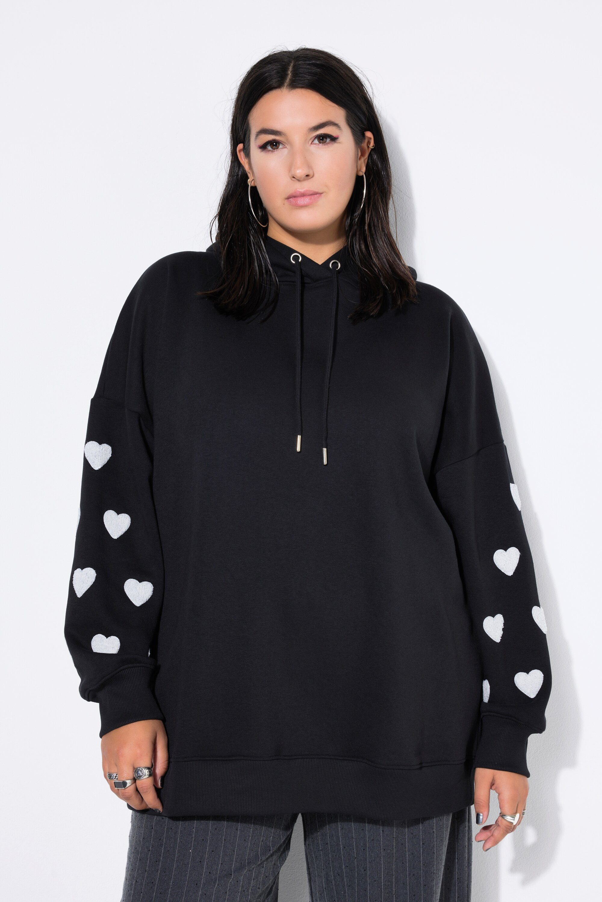Studio Untold Sweatshirt Hoodie extra oversized Sweat Kapuze Ärmel-Hearts günstig online kaufen