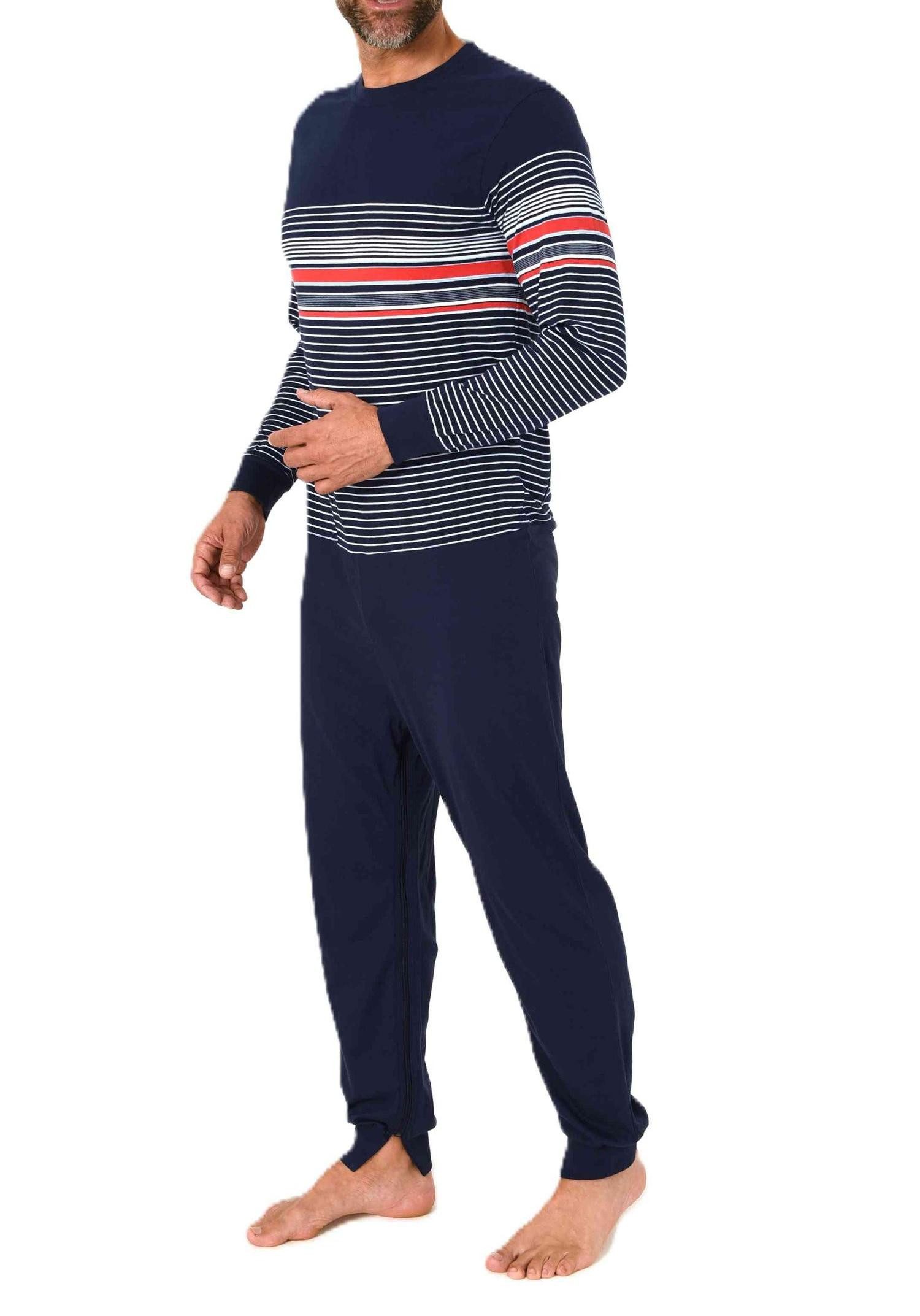 Normann Pyjama Herren Pflegeoverall langarm mit Reißverschluss am Rücken und Bein – Bild 5 von 5