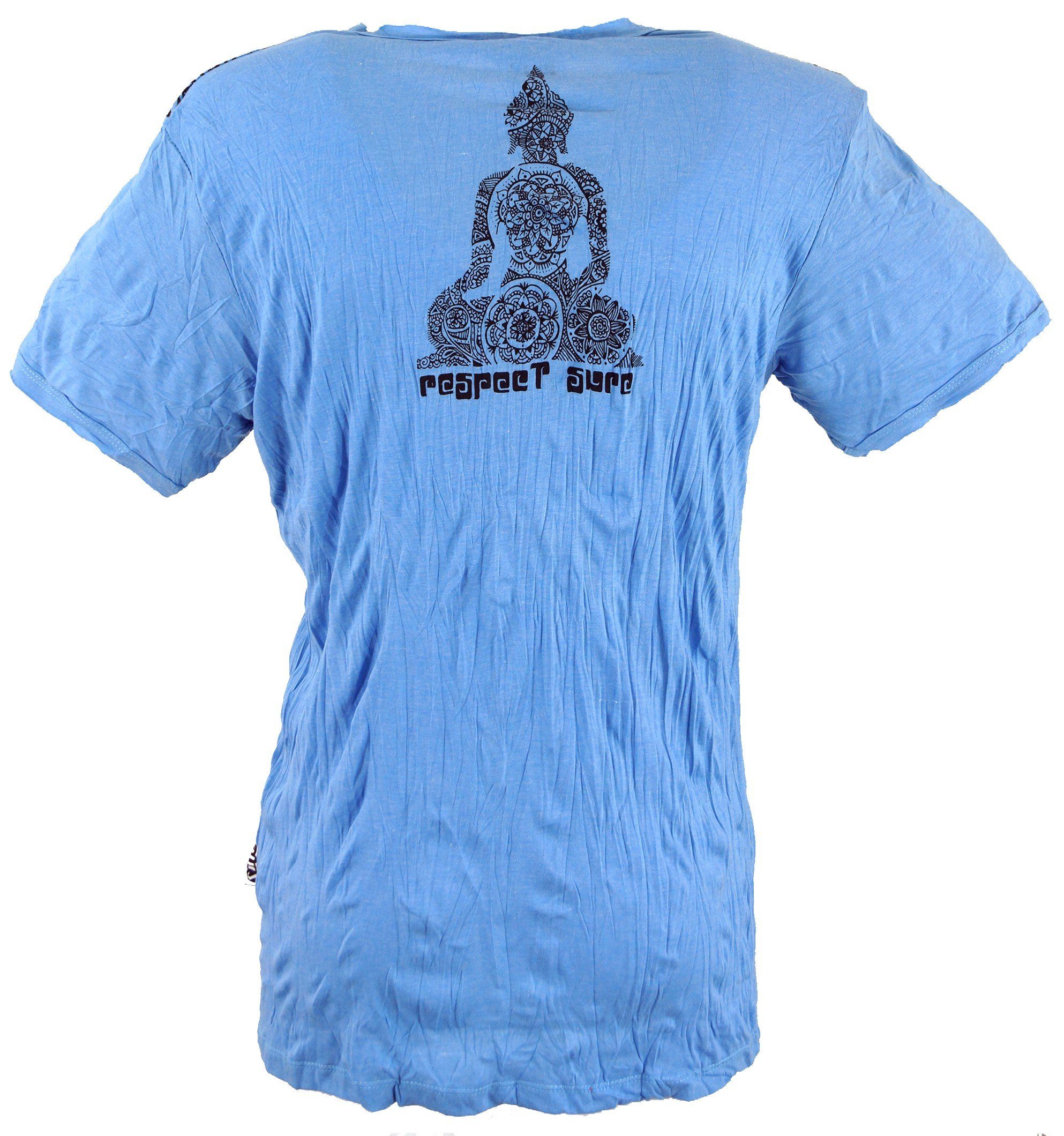 alternative Buddha Sure Style, T-Shirt T-Shirt Guru-Shop hellblau Bekleidung Mandala Goa Festival, -