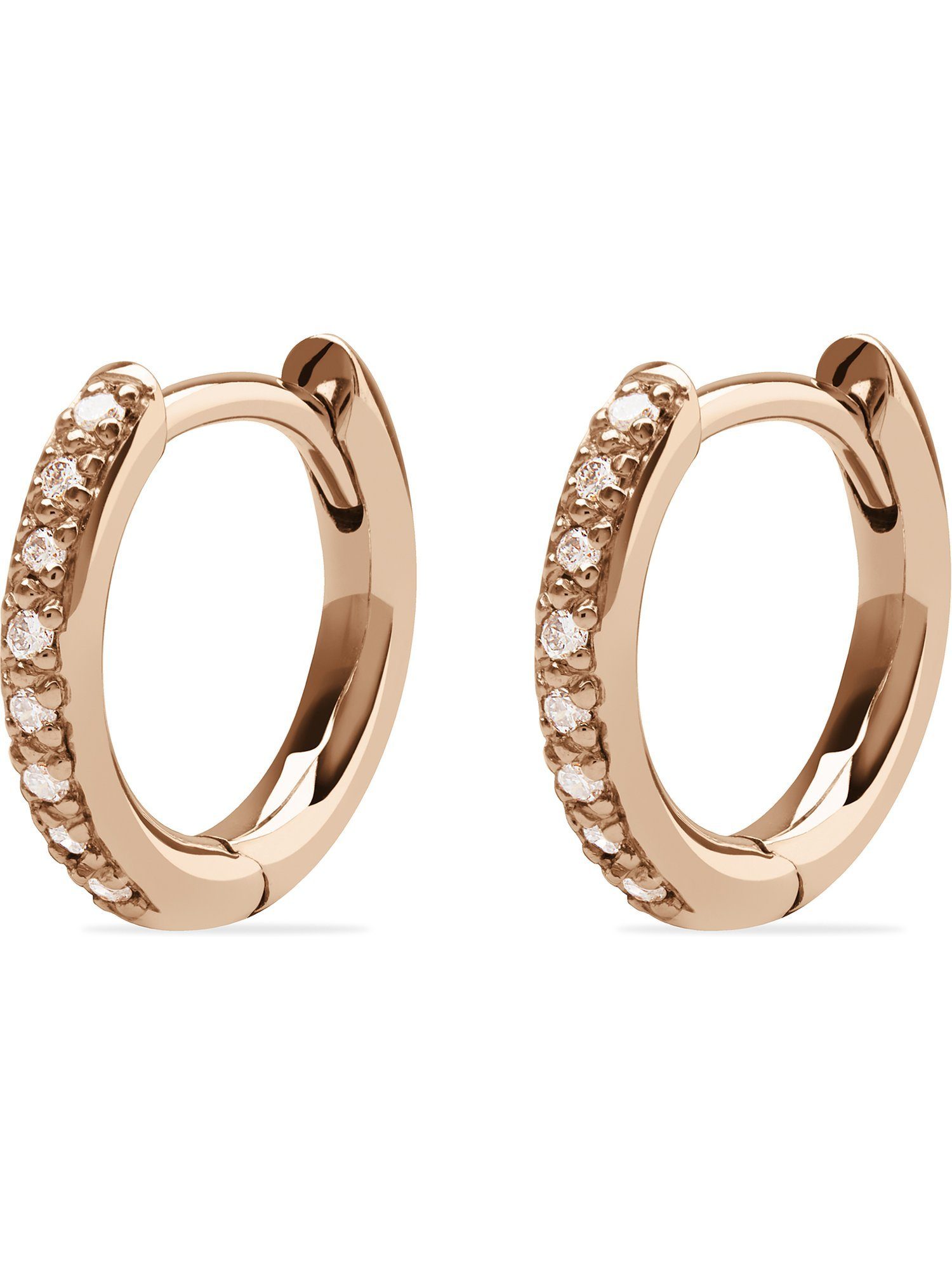 CHRIST Paar Creolen CHRIST Damen-Creolen 585er Roségold 16 Diamant (Paar) günstig online kaufen