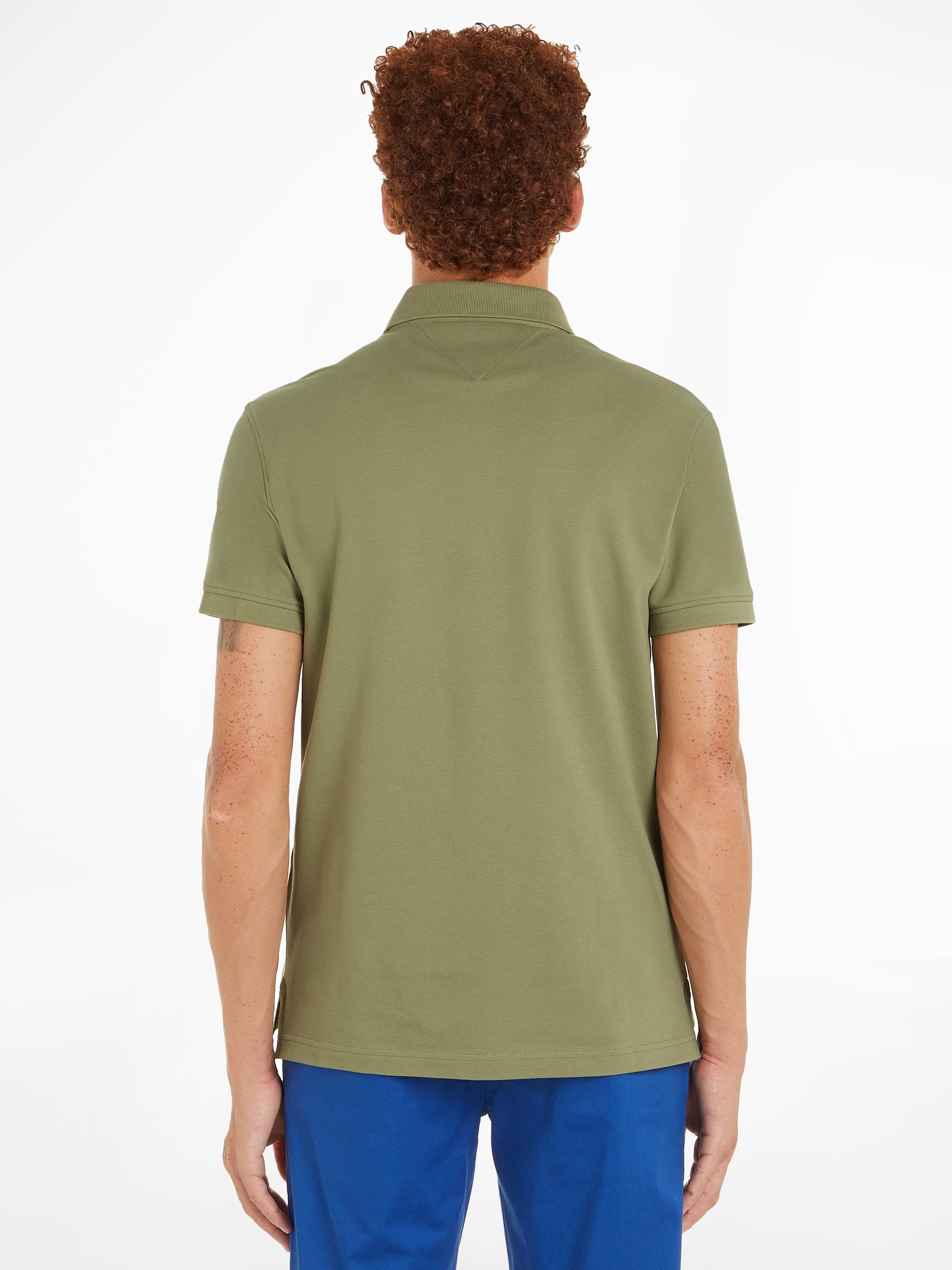 Tommy 1985 Olive Faded Poloshirt Logostickerei SLIM POLO mit Hilfiger