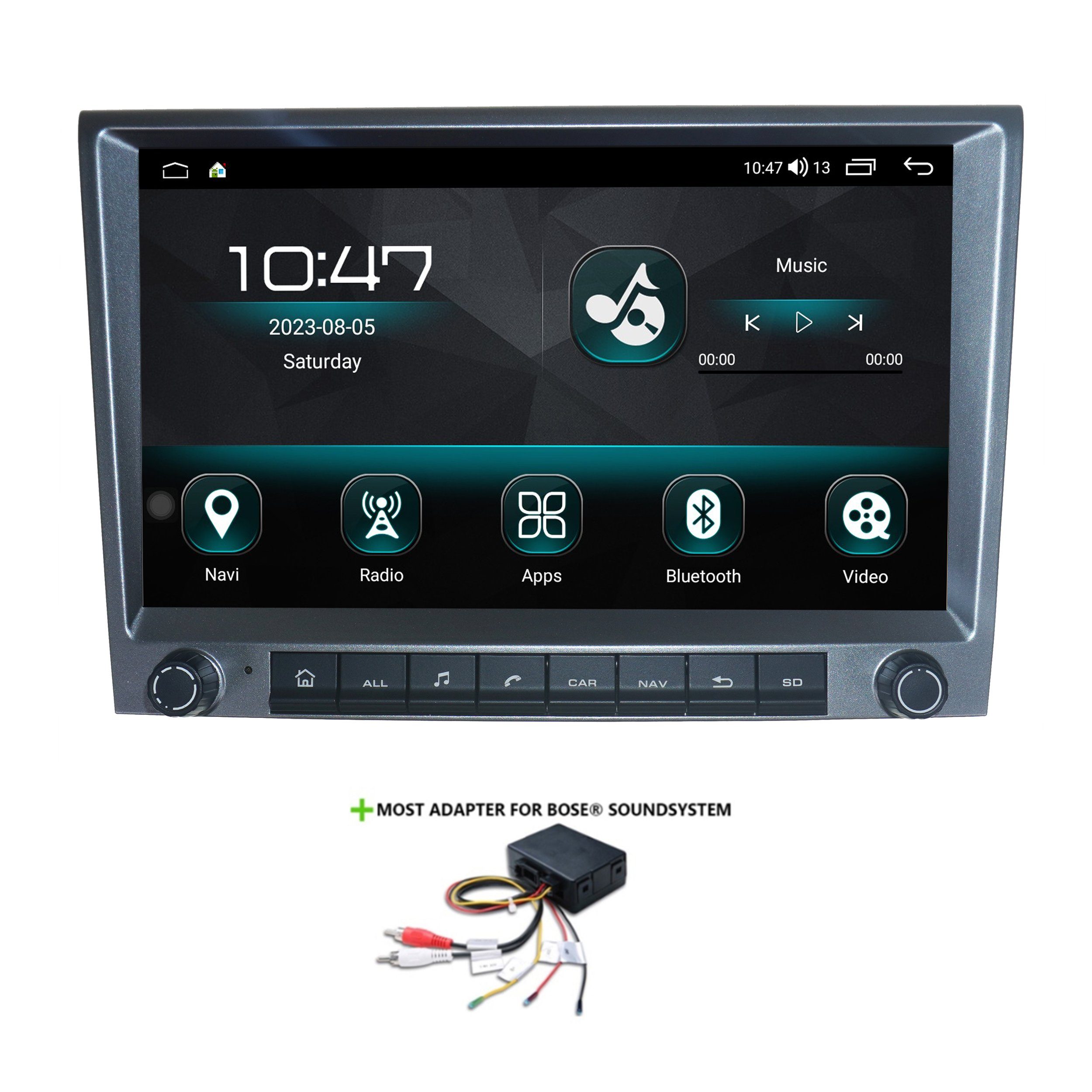 TAFFIO Für Porsche Cayman Boxster 911 997 BOSE 9" Touch Android Autoradio  GPS Einbau-Navigationsgerät