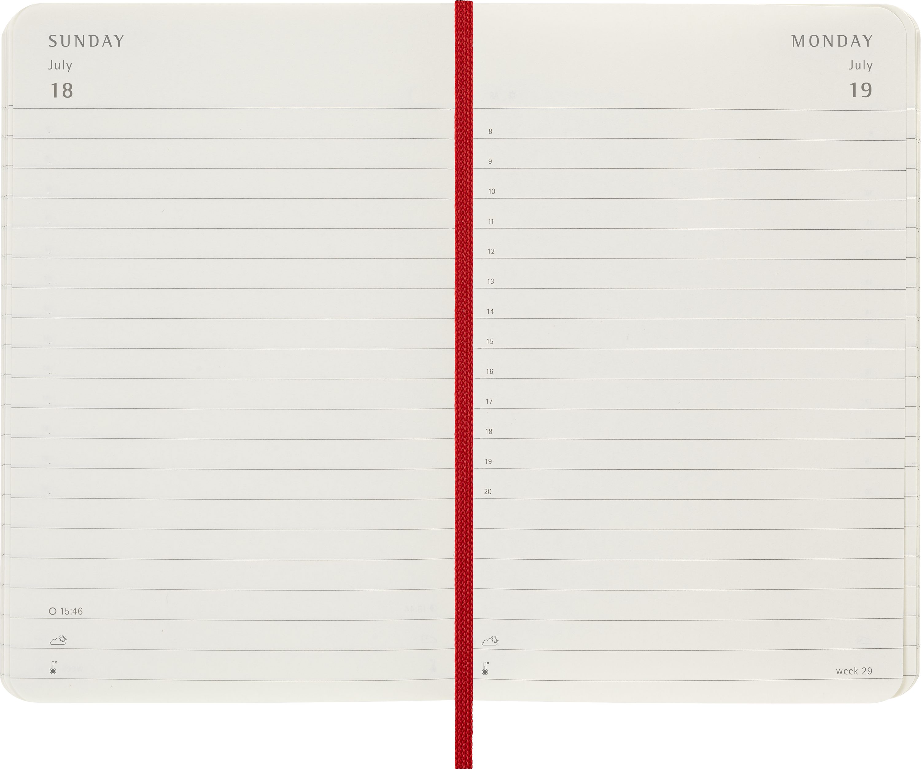 MOLESKINE Buchkalender, MOLESKINE 12 MONATE TAGES NOTIZKALENDER 2027 - SOFTCOVER - P/A6 - ROT