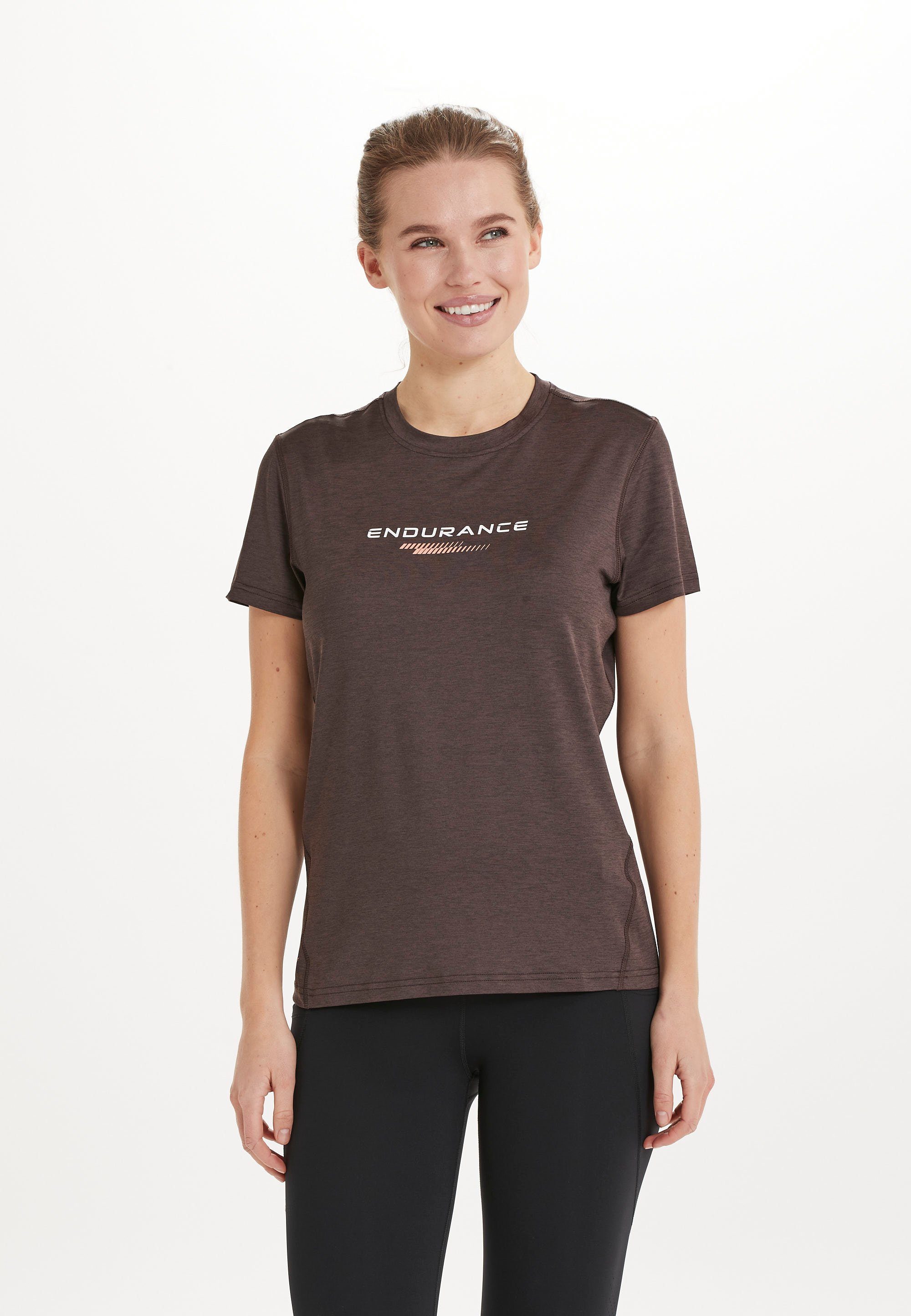 ENDURANCE Funktionsshirt WANGE MELANGE (1-tlg) mit innovativer QUICK DRY-Technologie dunkelbraun