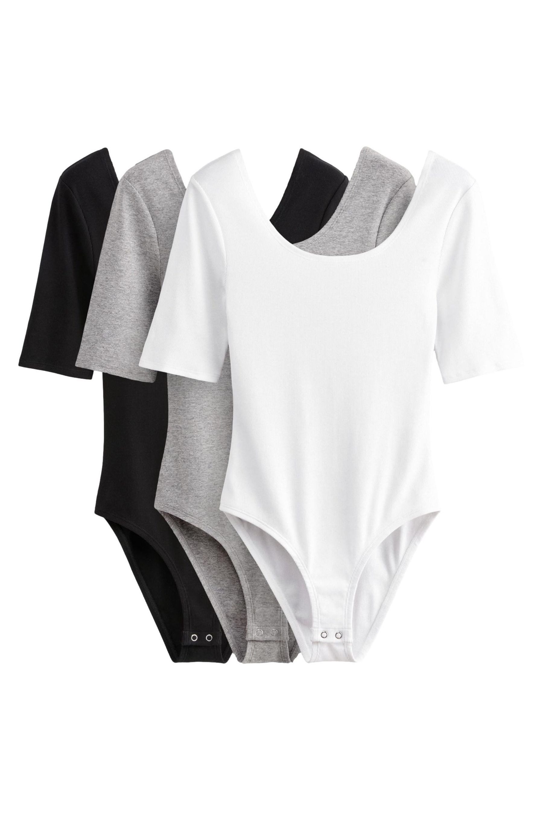 The Set Shirtbody 3er-Pack The Set gerippte Bodysuits, U-Ausschnitt (3-tlg)