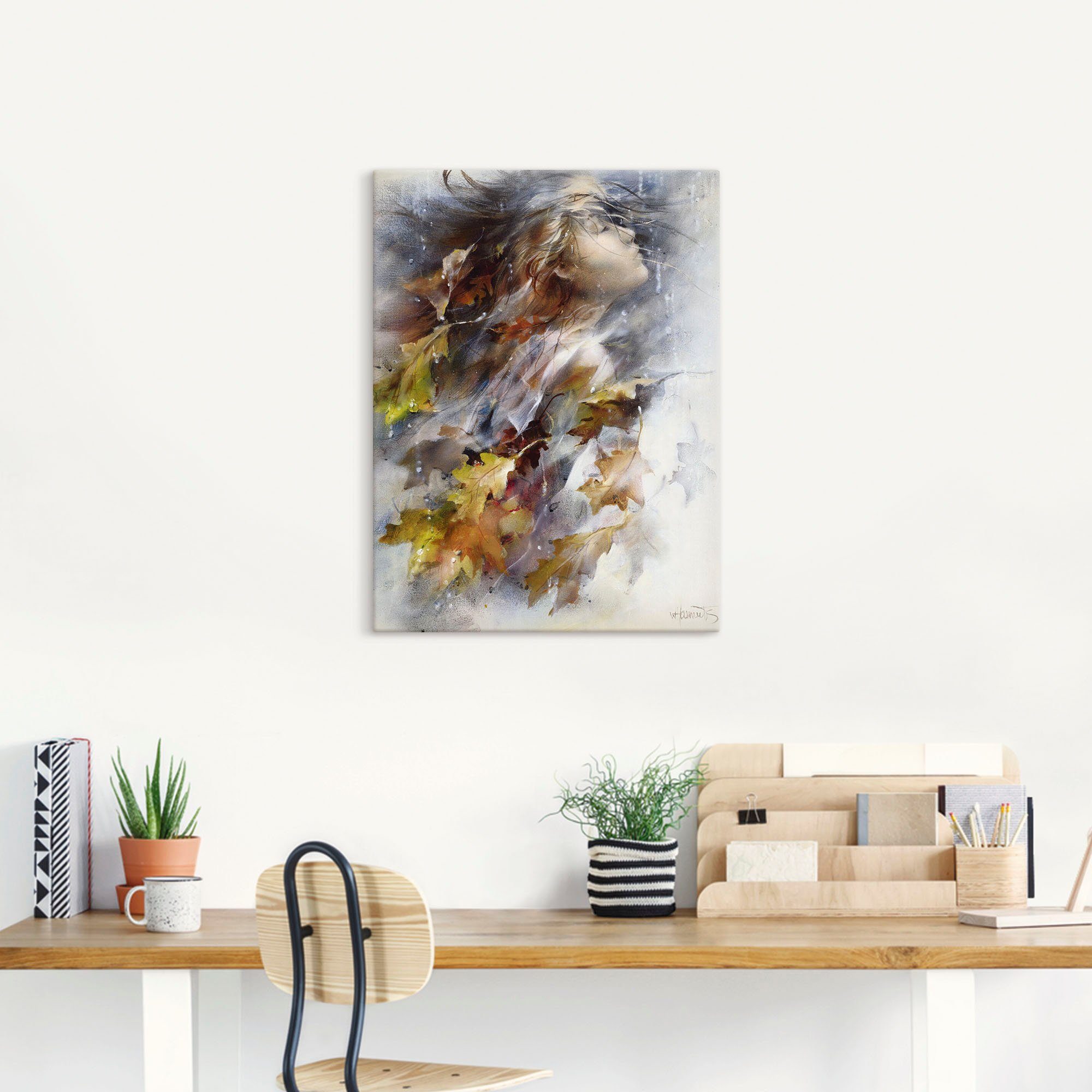 Artland Wandbild Herbst, Frau (1 St), als Leinwandbild, Poster in verschied. Größen