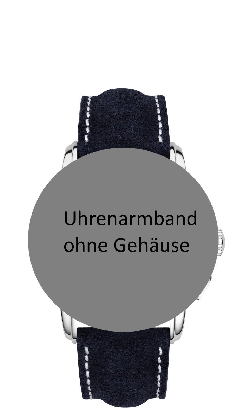 ZEPPELIN Uhrenarmband Velourleder Camoscio Idro dunkelblau mit Dornschließe