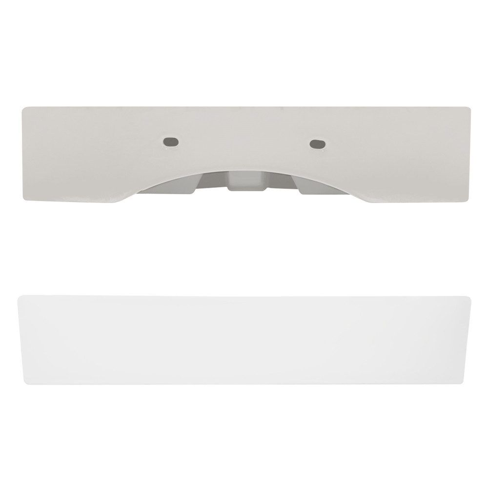 LuxeBath Waschbecken Aufsatzwaschbecken aus Keramik Handwaschbecken Wasserfall Waschtisch, Aufsatzwaschtisch Waschschale Eckig 605x365x130 mm Weiß Spülbecken