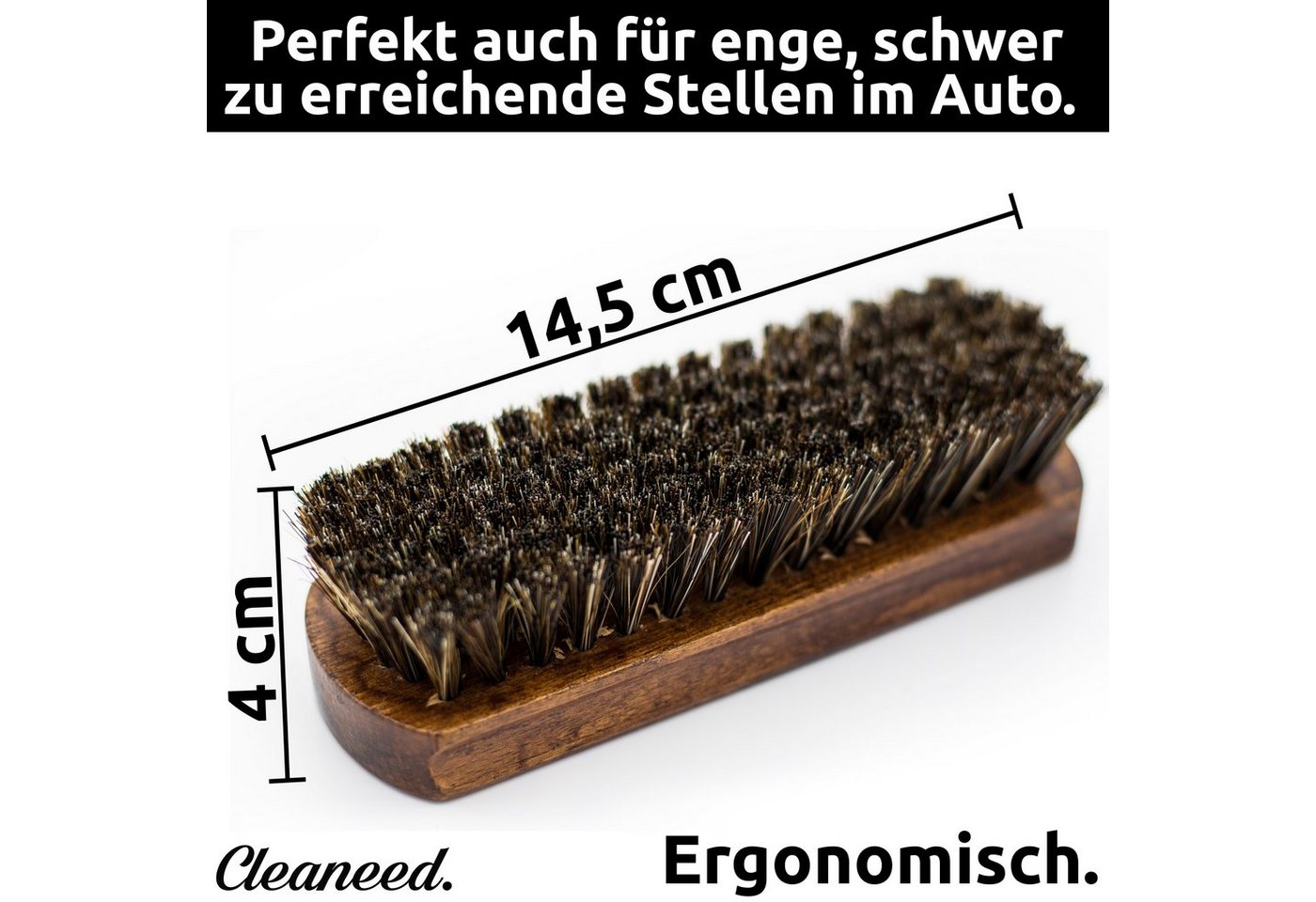 Thumbnail - Cleaneed Leder- und Textilbürste - Für Auto, Polster, Leder - Lederbürste Lederpflege, Tiefenreinigung, Oberflächenschon...