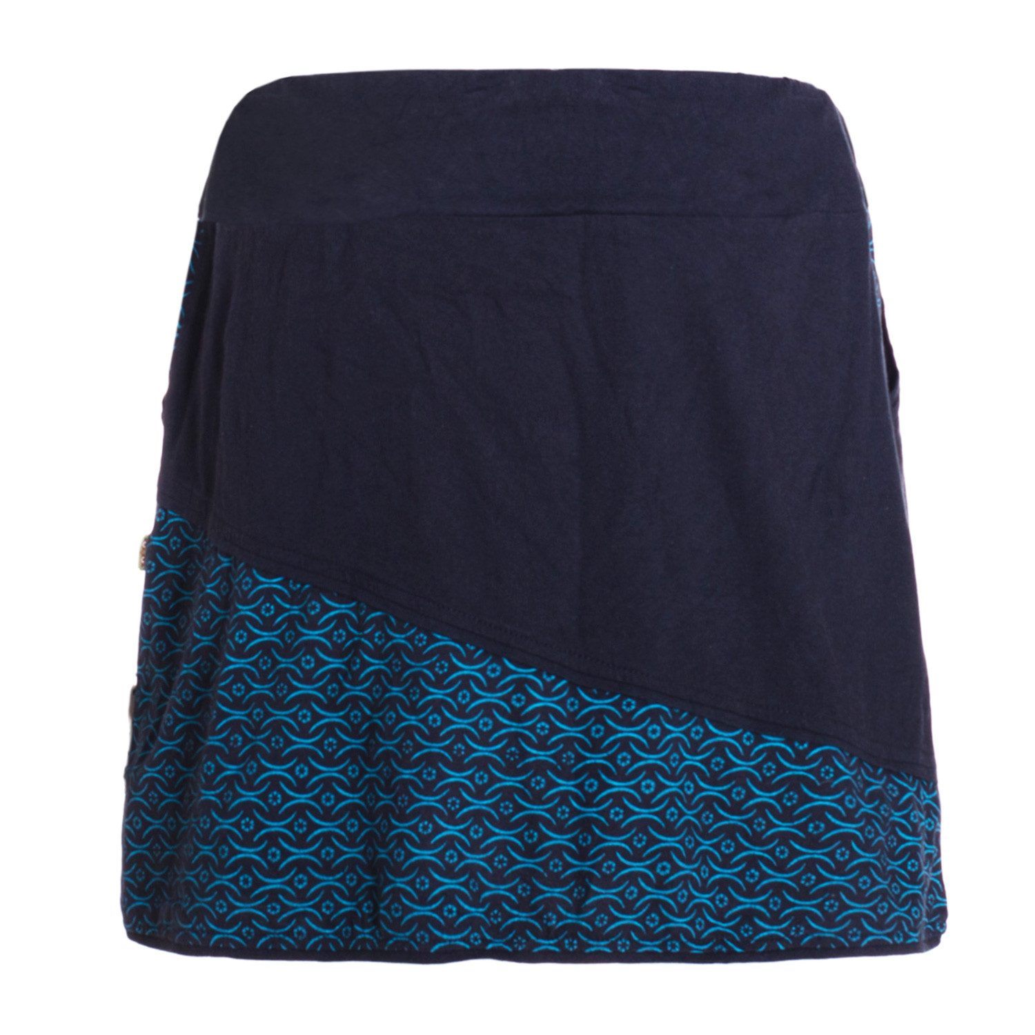 Vishes Minirock Damen A-Linie Rock Baumwolle uni einfacher Schnitt mit Tasc günstig online kaufen